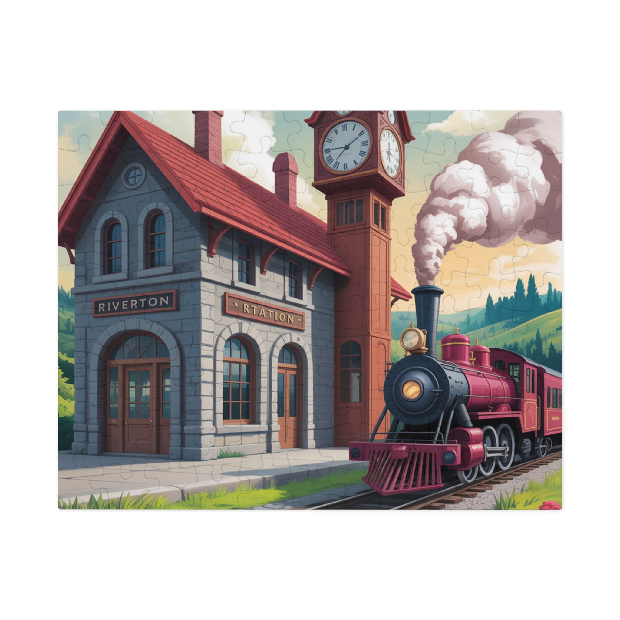 Vintage Train Jigsaw Puzzle with Tin - Perfect Gift for Puzzle Lovers, Family Game Night, Home Decor, Train Enthusiasts, Kids' Activity
