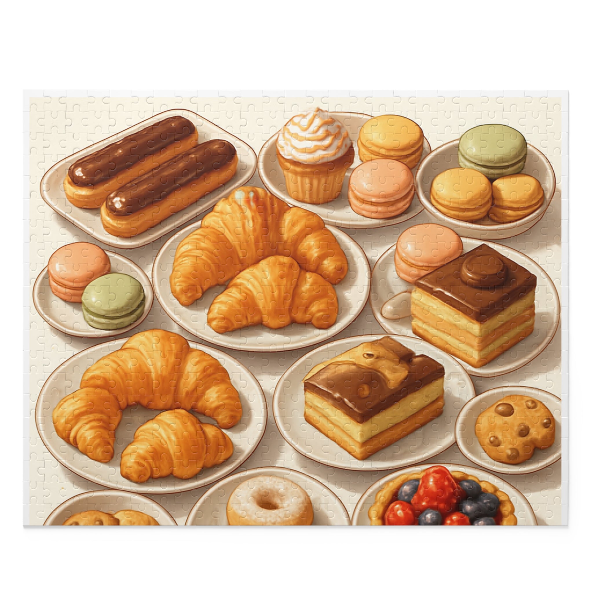 Bakery Pastries Puzzle — Croissants, Macarons & Desserts Jigsaw