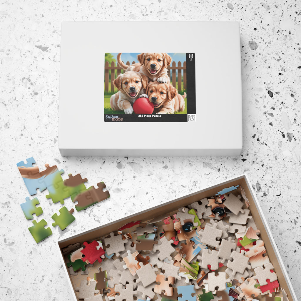 Adorable Puppy Puzzle for Dog Lovers, Family Fun Activity, Custom Pet Gift, Kids Educational Toy, Unique Home Decor