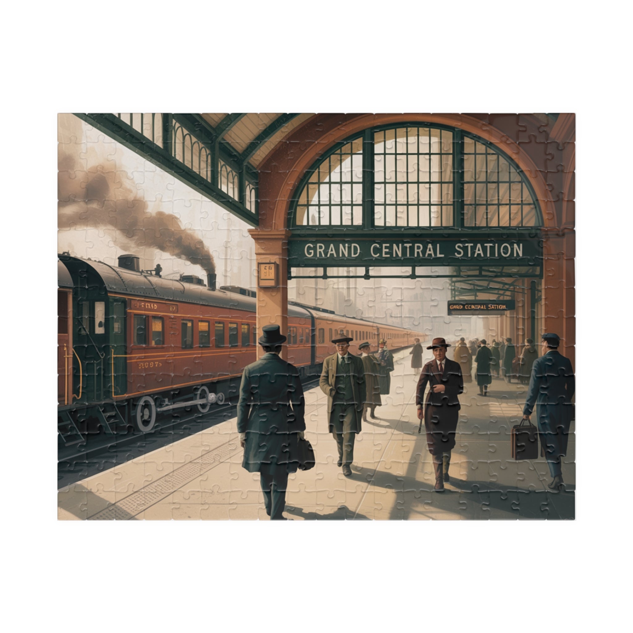 Vintage Grand Central Station Puzzle | 110, 252, 520, 1014-piece | Train Lovers Gift, Family Activity, Home Decor