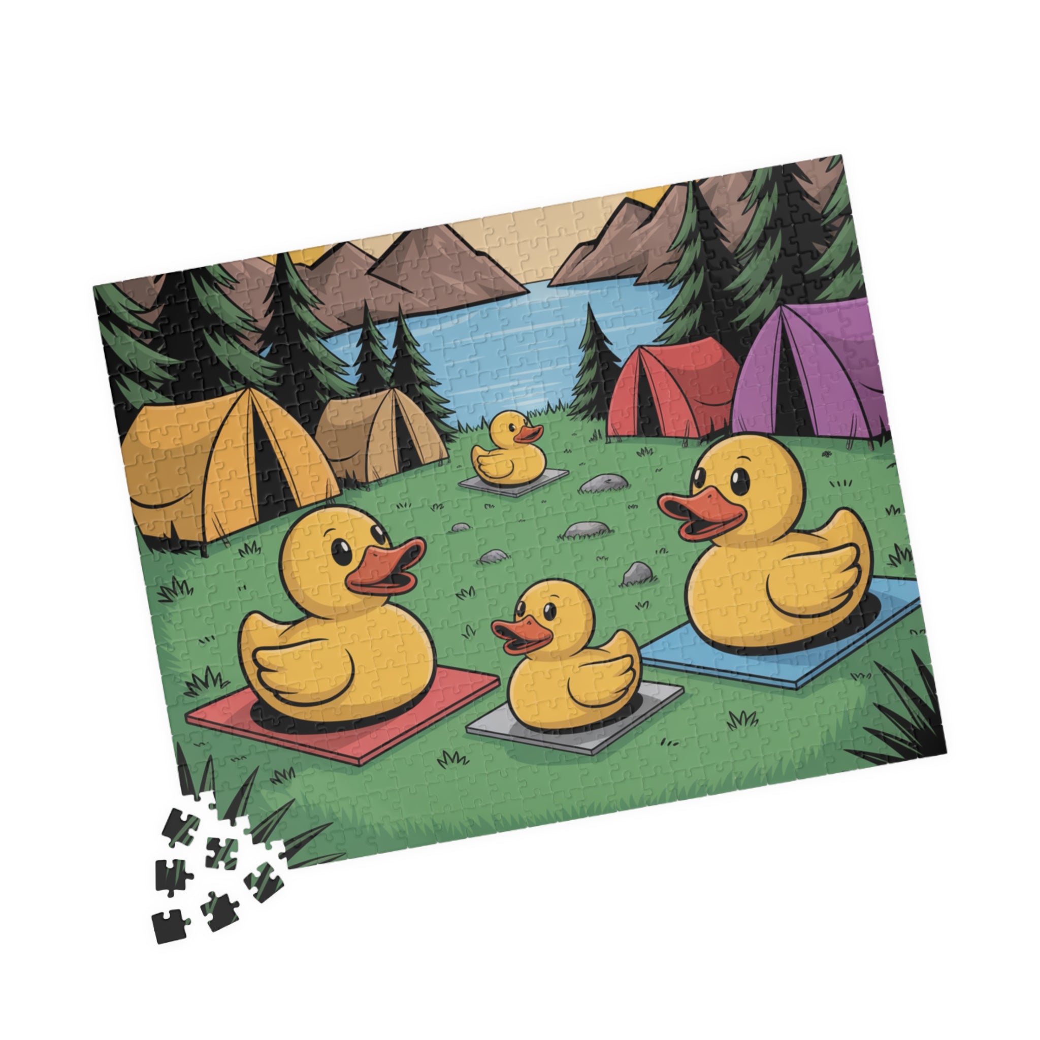 Camping Duck Puzzle - Fun Family Challenge, 110/252/520/1014-pieces, Outdoor Entertainment, Children's Activity, Unique Gift