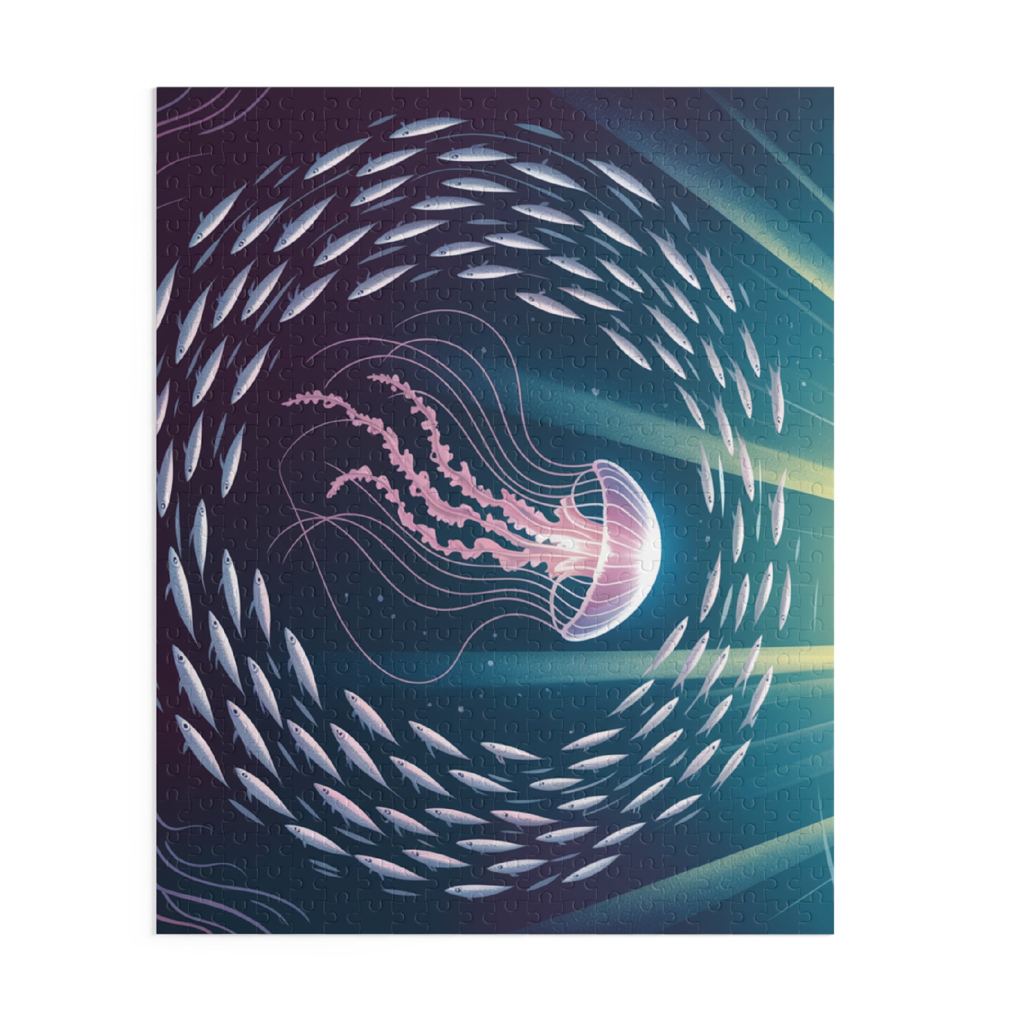 Ocean Jewels Puzzle – 120/252/500-Piece, Ocean Art, Jellyfish Decor, Sea Life Gift, Mindfulness Activity