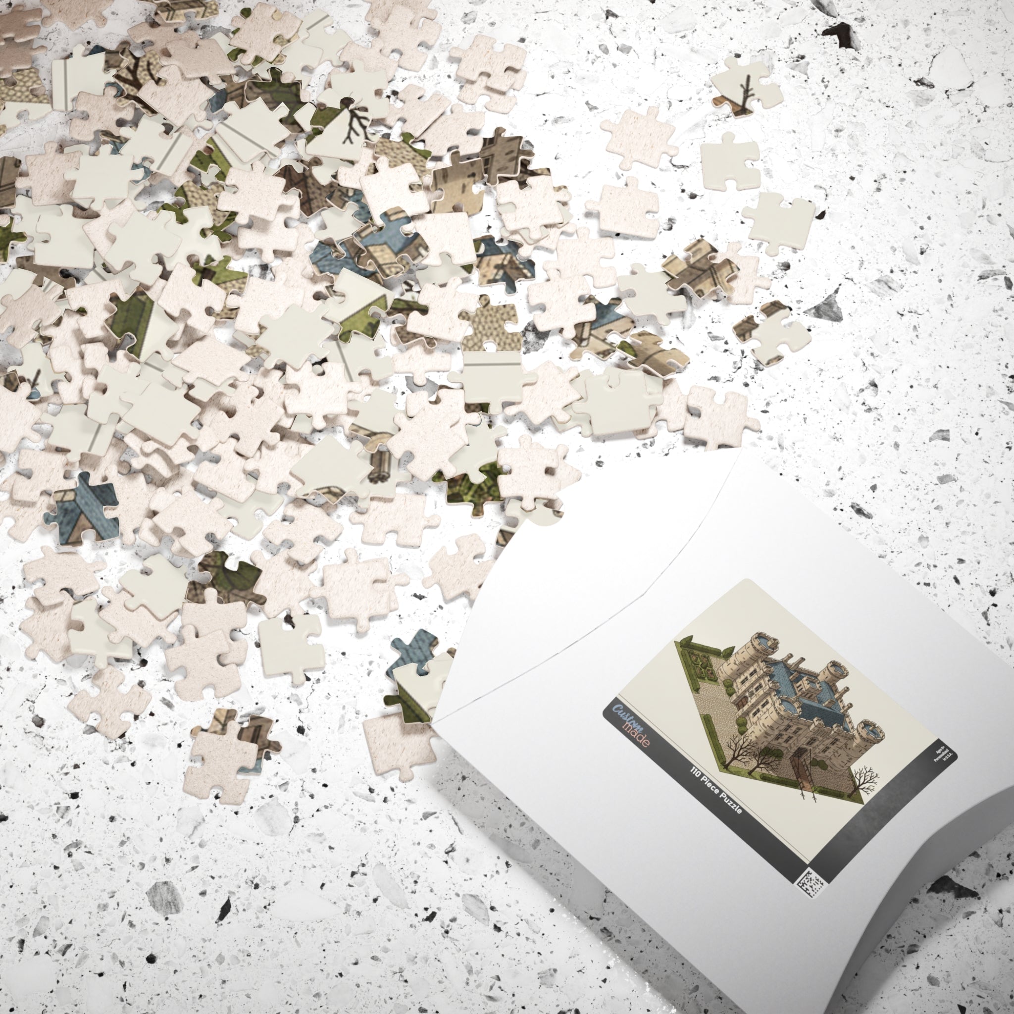 Medieval Castle Jigsaw Puzzle — 252/520/1014-Piece Vintage Isometric Castle Puzzle