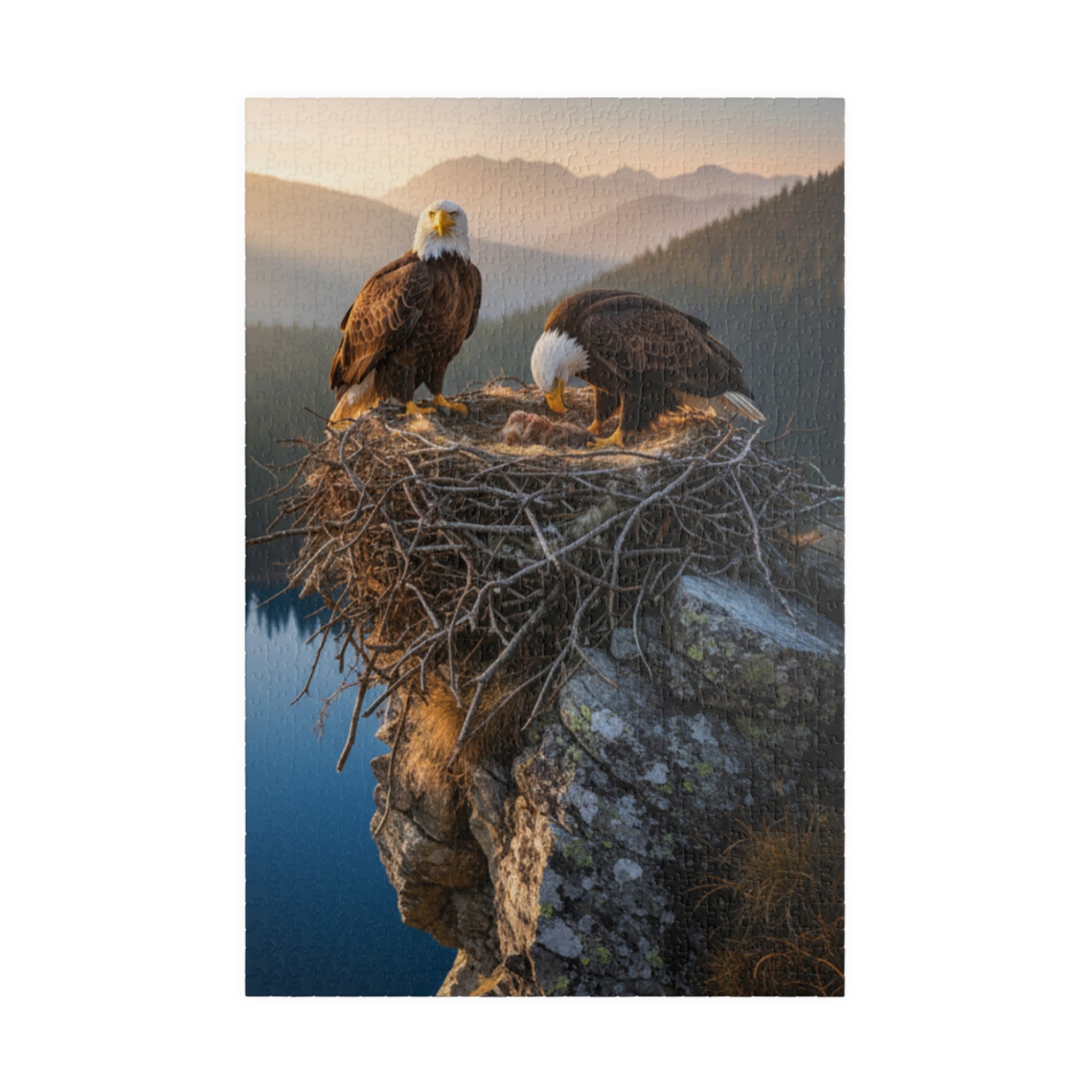 Bald Eagle Nest Jigsaw Puzzle — Scenic Wildlife Puzzle (110/252/520/1014 pcs)