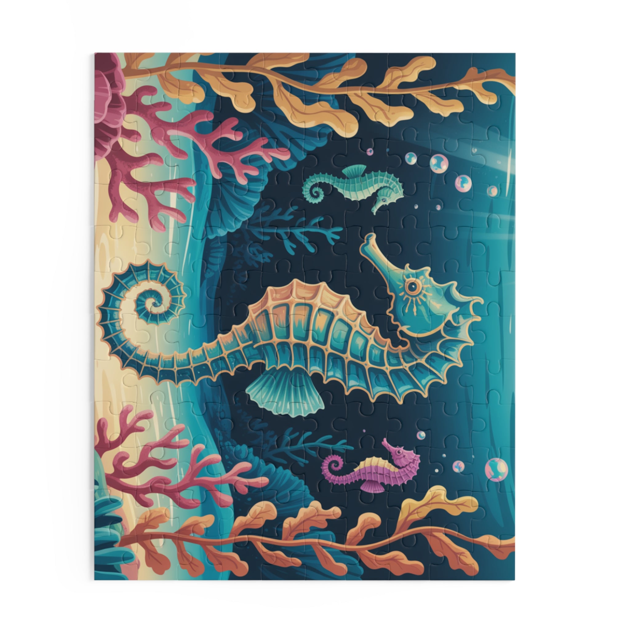 Seahorse Puzzle Adventure - Ocean-Themed 500-Piece Jigsaw, Marine Life Decor, Family Fun Activity, Perfect Gift for Kids & Adults