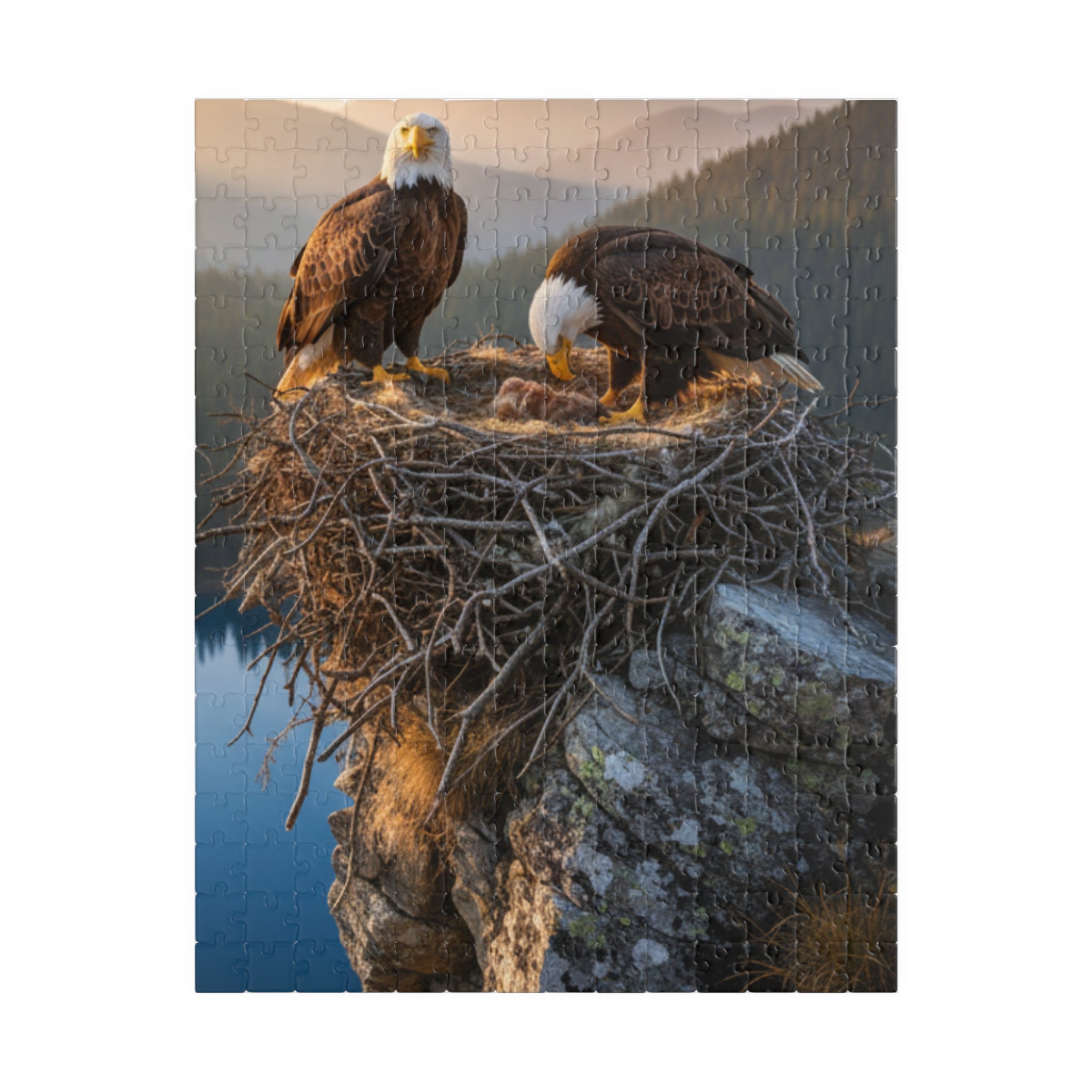 Bald Eagle Nest Jigsaw Puzzle — Scenic Wildlife Puzzle (110/252/520/1014 pcs)