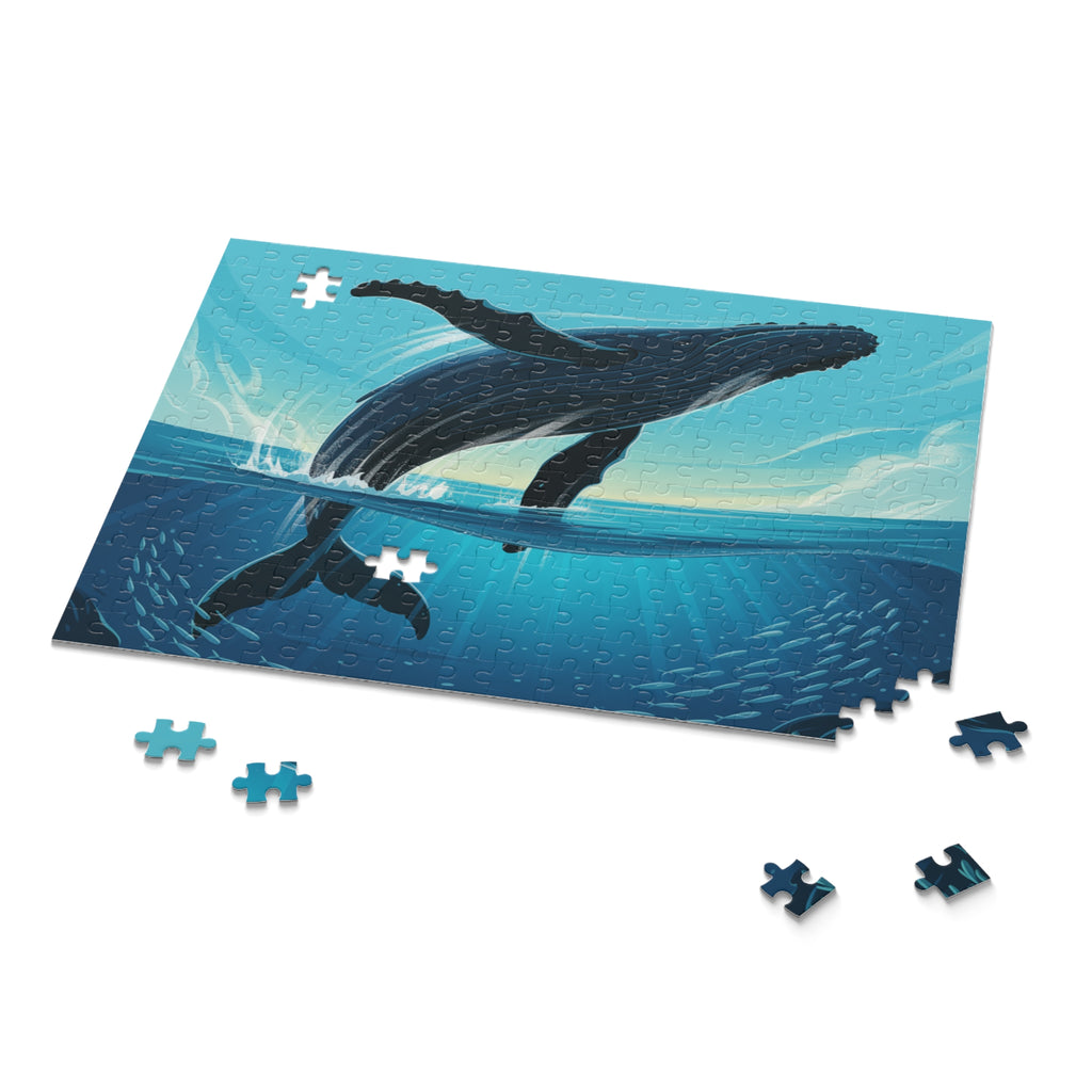 Whale Puzzle Adventure | 120, 252, 500-Piece Jigsaw Puzzles, Ocean Lovers Gift, Stress Relief Activity, Family Fun, Unique Home Decor