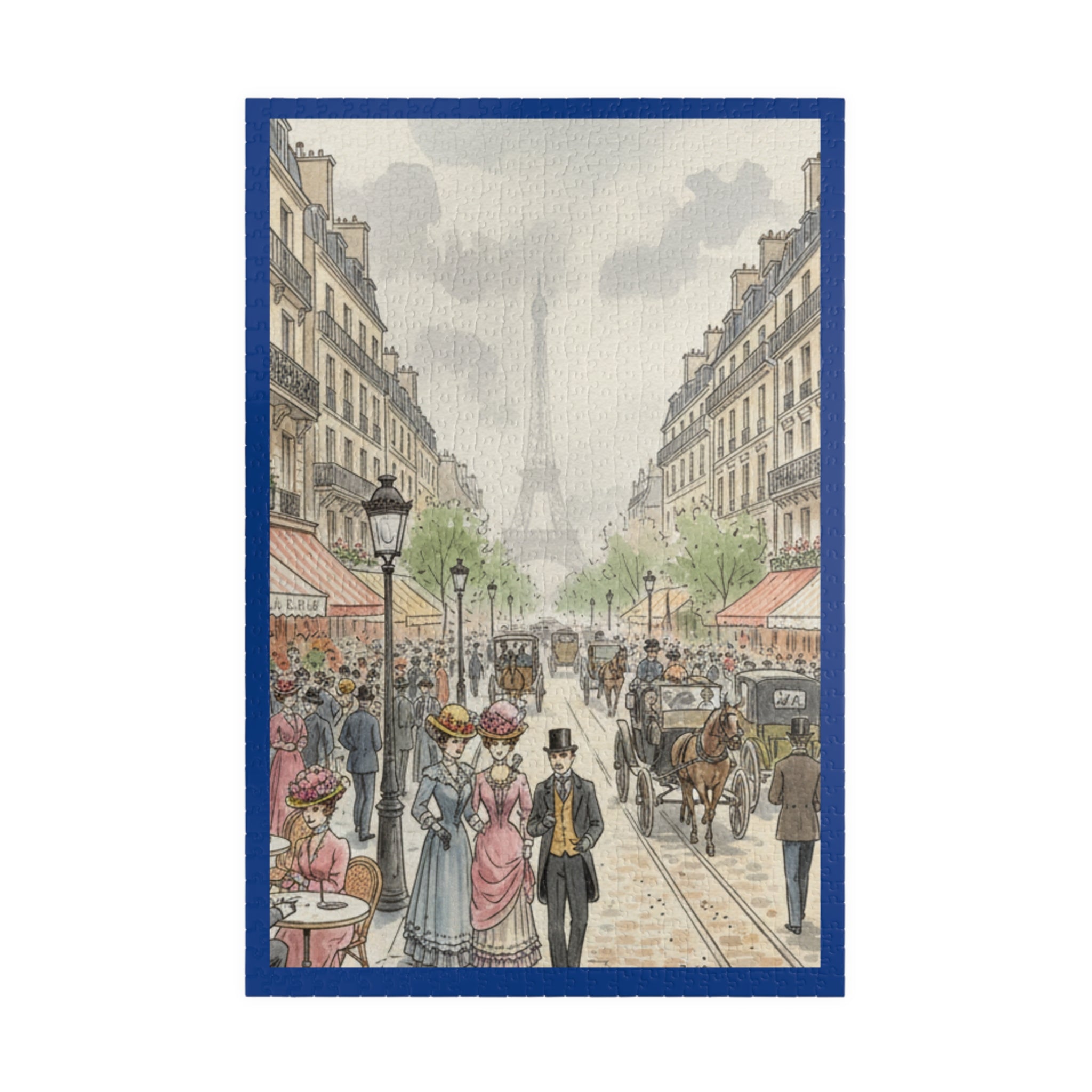 Parisian Street Scene Jigsaw Puzzle — Vintage Cityscape Puzzle (110–1014 pcs)