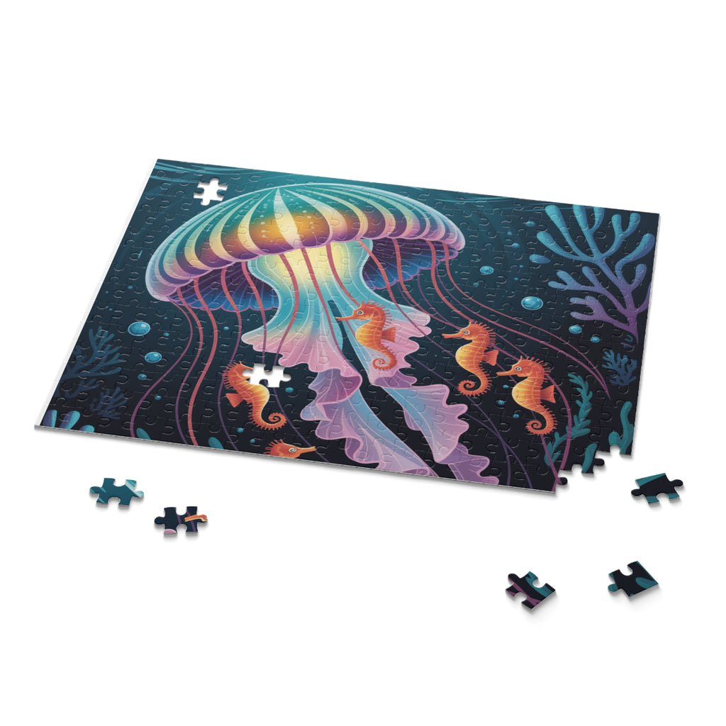 Underwater Adventure Puzzle - 120/252/500-Piece, Sea Life Decor, Family Fun Entertainment, Ocean-Themed Activity