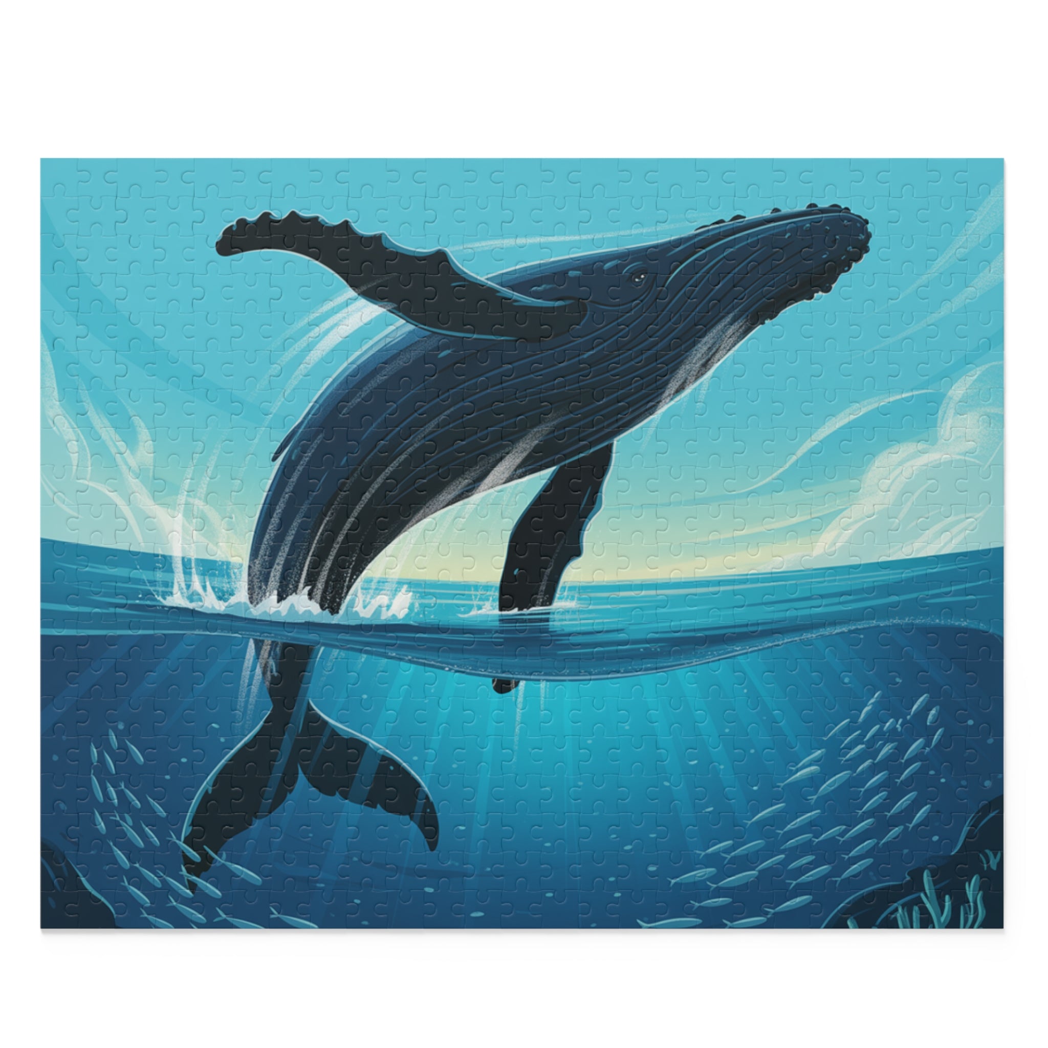 Whale Puzzle Adventure | 120, 252, 500-Piece Jigsaw Puzzles, Ocean Lovers Gift, Stress Relief Activity, Family Fun, Unique Home Decor