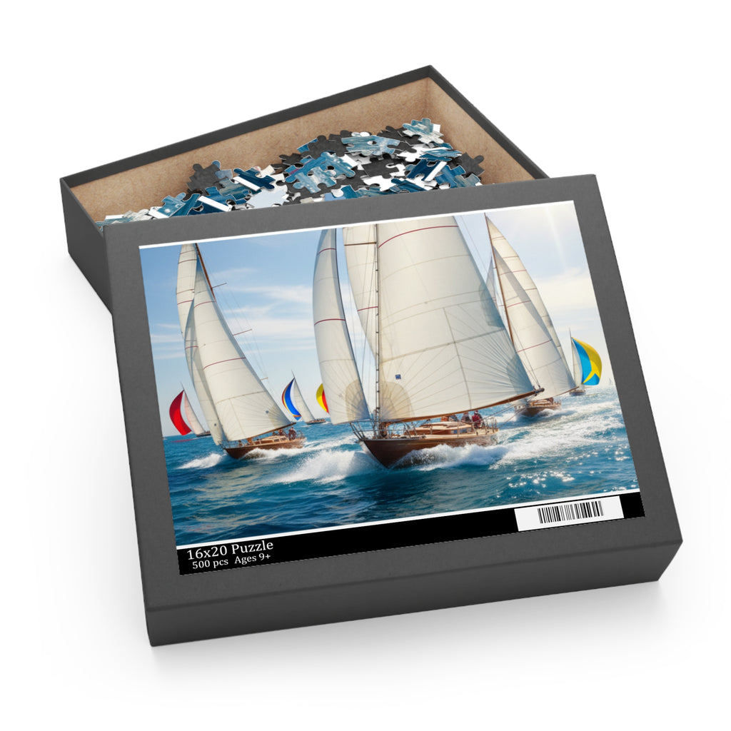 Sailing Regatta Jigsaw Puzzle — Ocean Sailboat Puzzle (120/252/500 Piece)