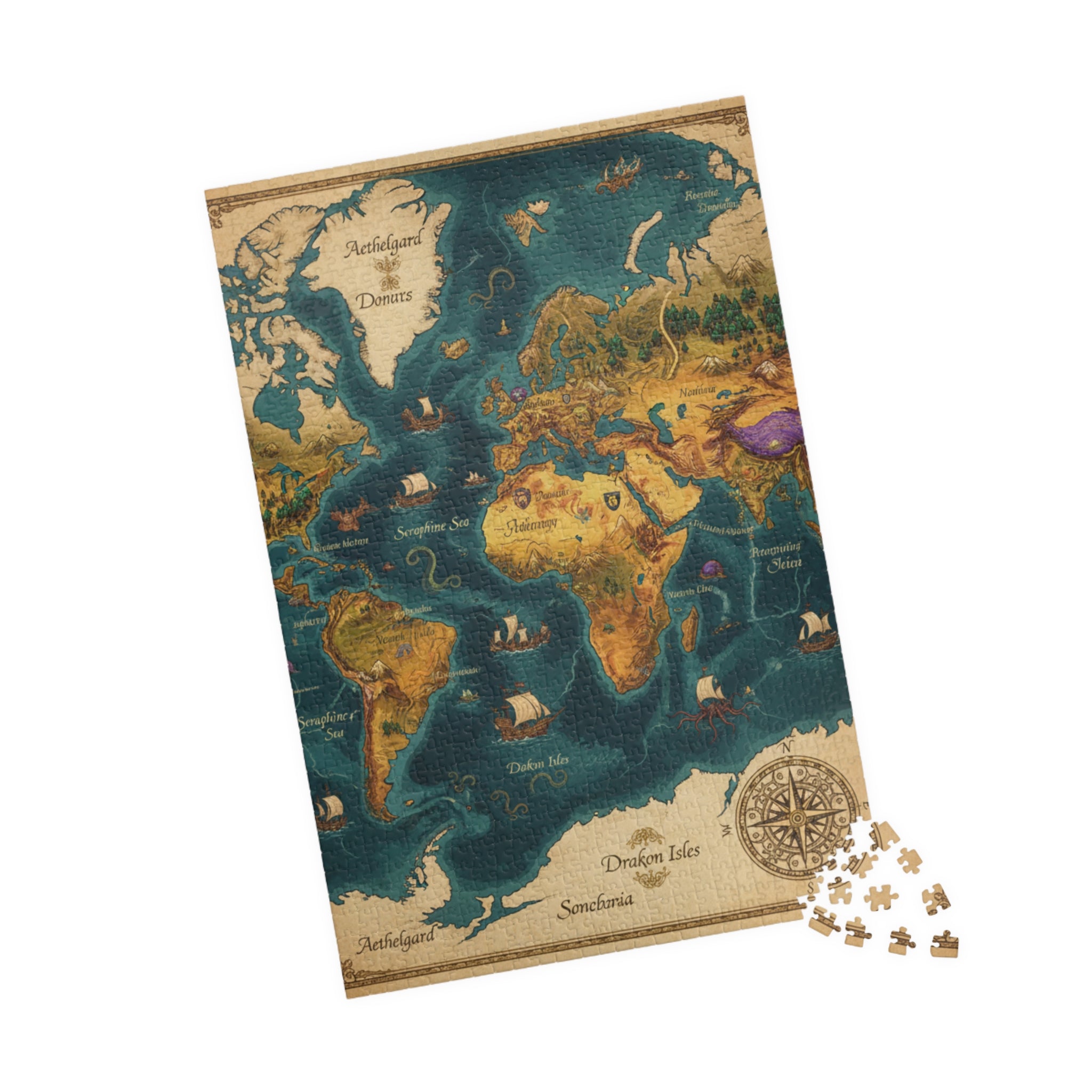 Vintage World Map Jigsaw Puzzle —