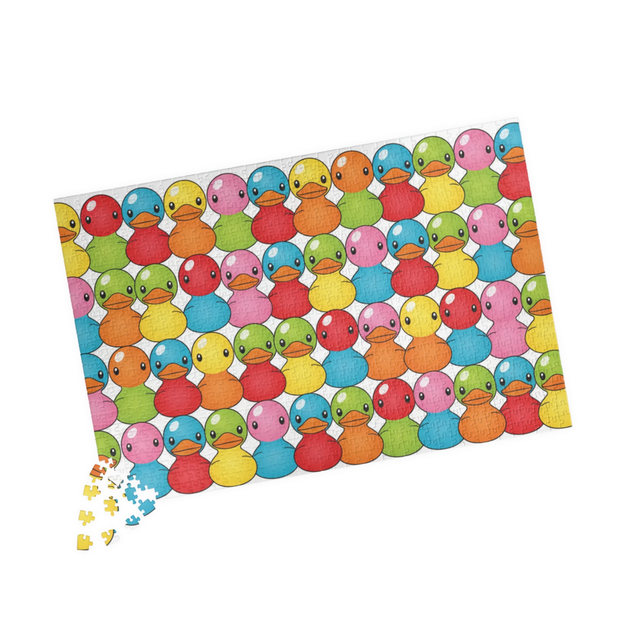 Colorful Cute Rubber Duck Pattern Jigsaw Puzzle —