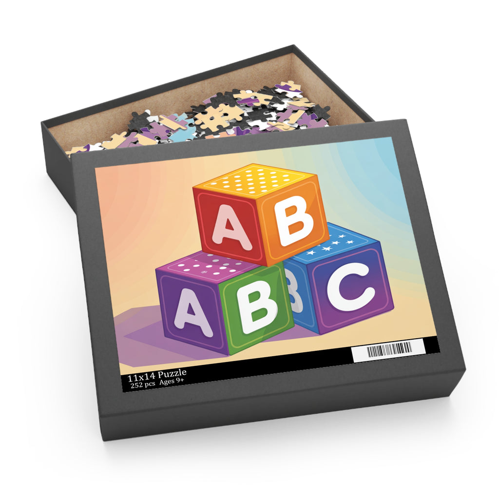Colorful ABC Blocks Puzzle for Kids, Educational Game, Family Fun Activity, Birthday Gift, Toddler Learning Toy
