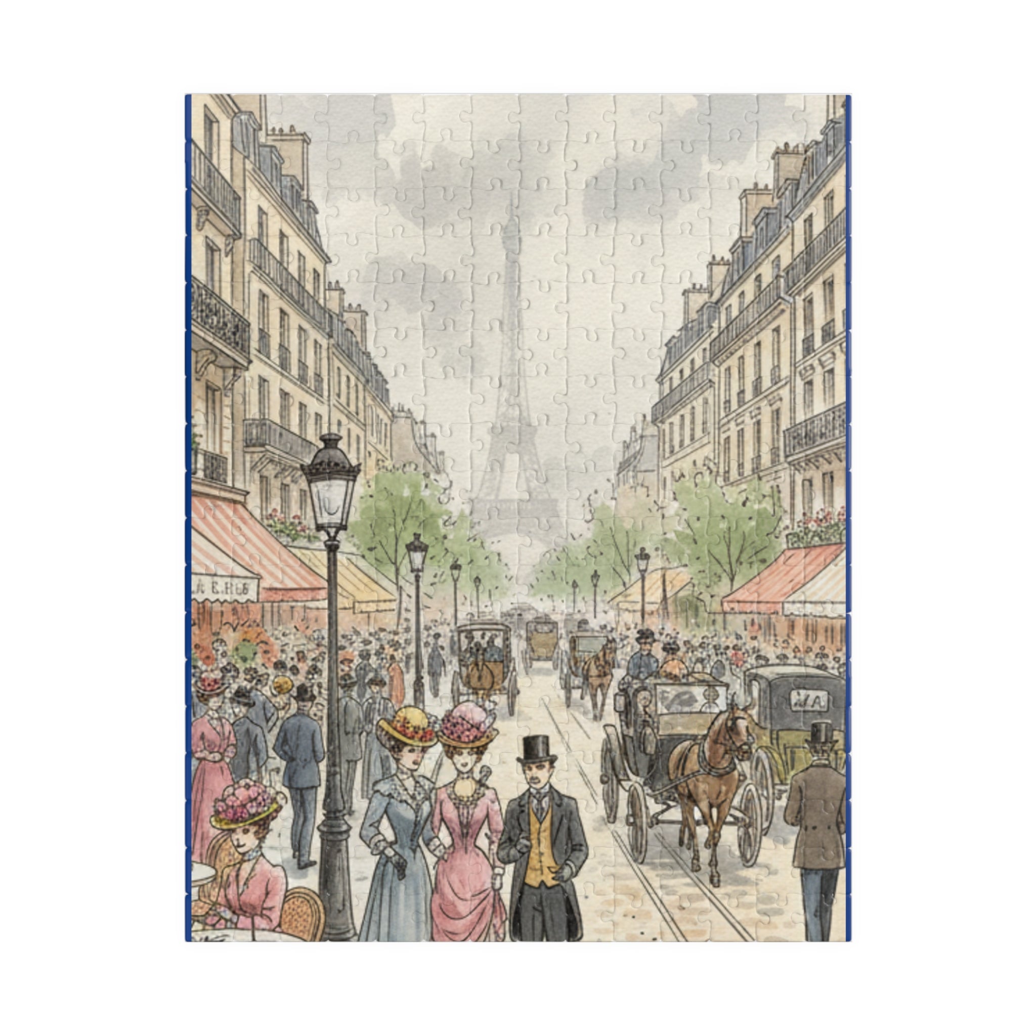 Parisian Street Scene Jigsaw Puzzle — Vintage Cityscape Puzzle (110–1014 pcs)
