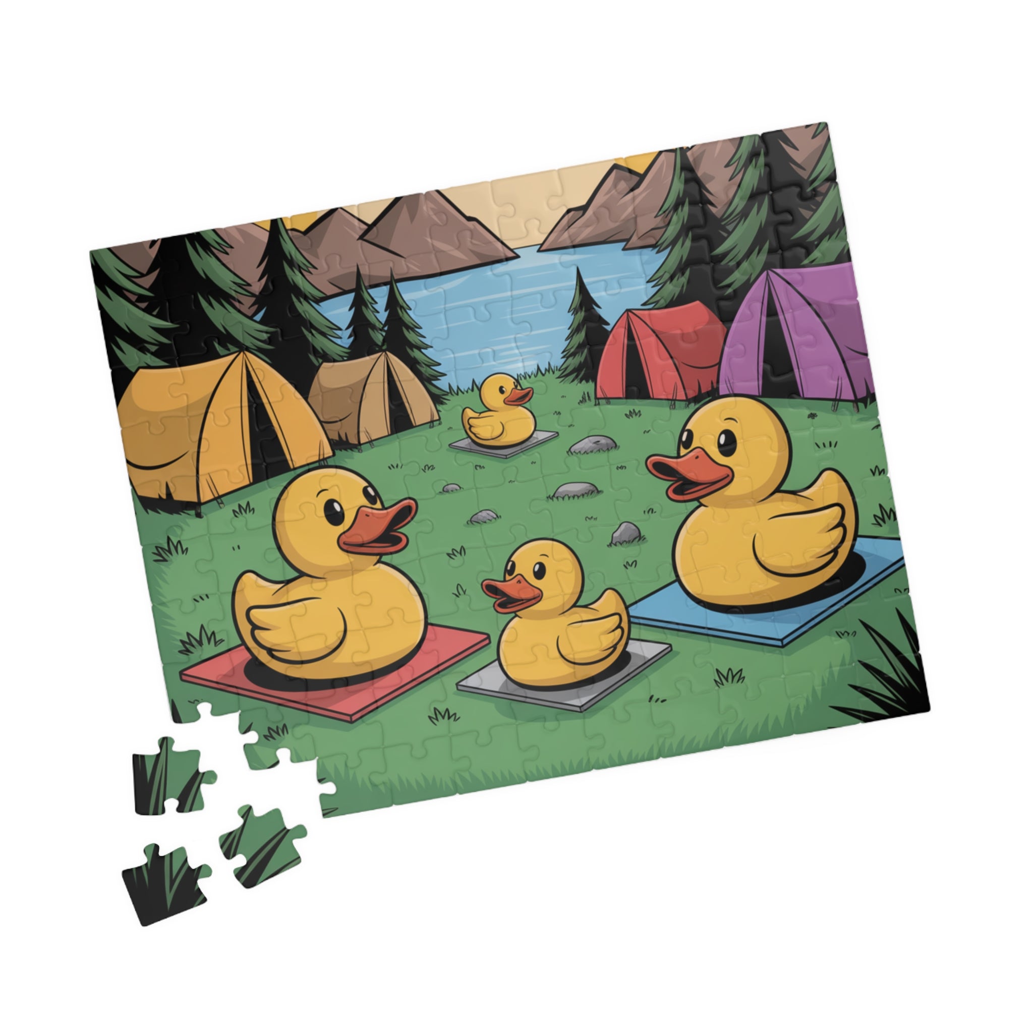 Camping Duck Puzzle - Fun Family Challenge, 110/252/520/1014-pieces, Outdoor Entertainment, Children's Activity, Unique Gift
