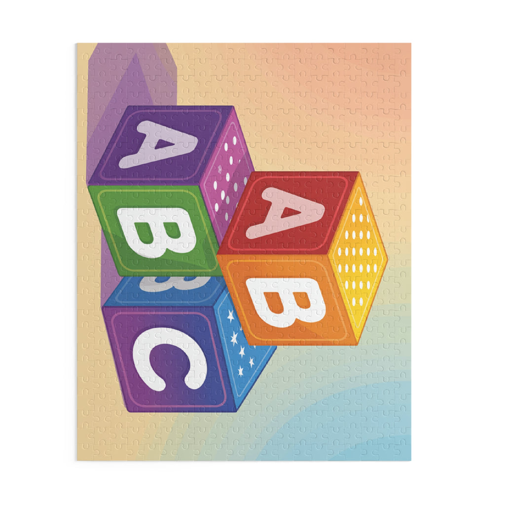 Colorful ABC Blocks Puzzle for Kids, Educational Game, Family Fun Activity, Birthday Gift, Toddler Learning Toy