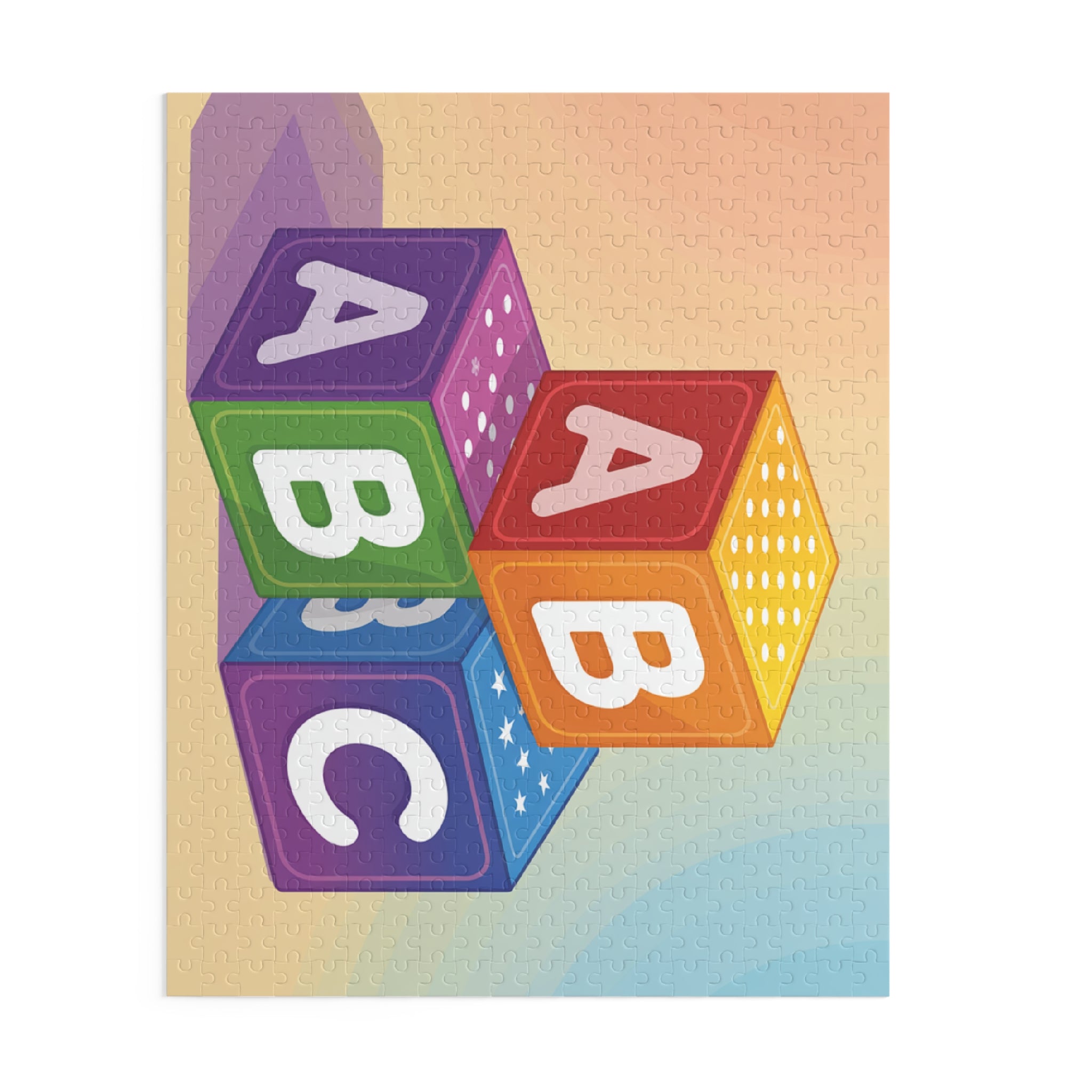 Colorful ABC Blocks Puzzle for Kids, Educational Game, Family Fun Activity, Birthday Gift, Toddler Learning Toy