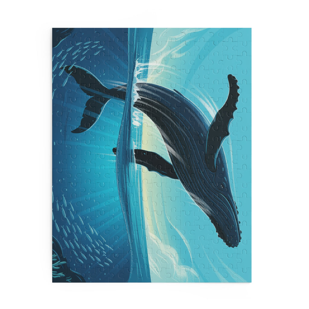 Whale Puzzle Adventure | 120, 252, 500-Piece Jigsaw Puzzles, Ocean Lovers Gift, Stress Relief Activity, Family Fun, Unique Home Decor
