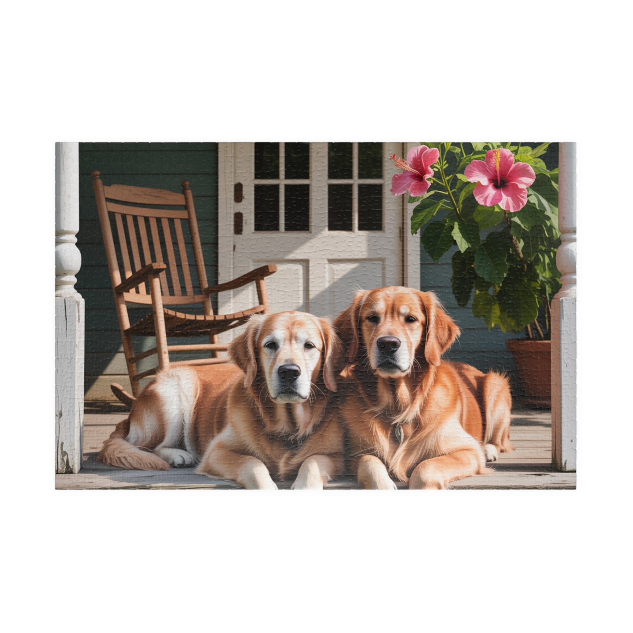 Porch Dogs Puzzle, Family Game Night Activity, Pet Lover Gift, Home Decor, Relaxing Hobby, 110-1014 Piece Options