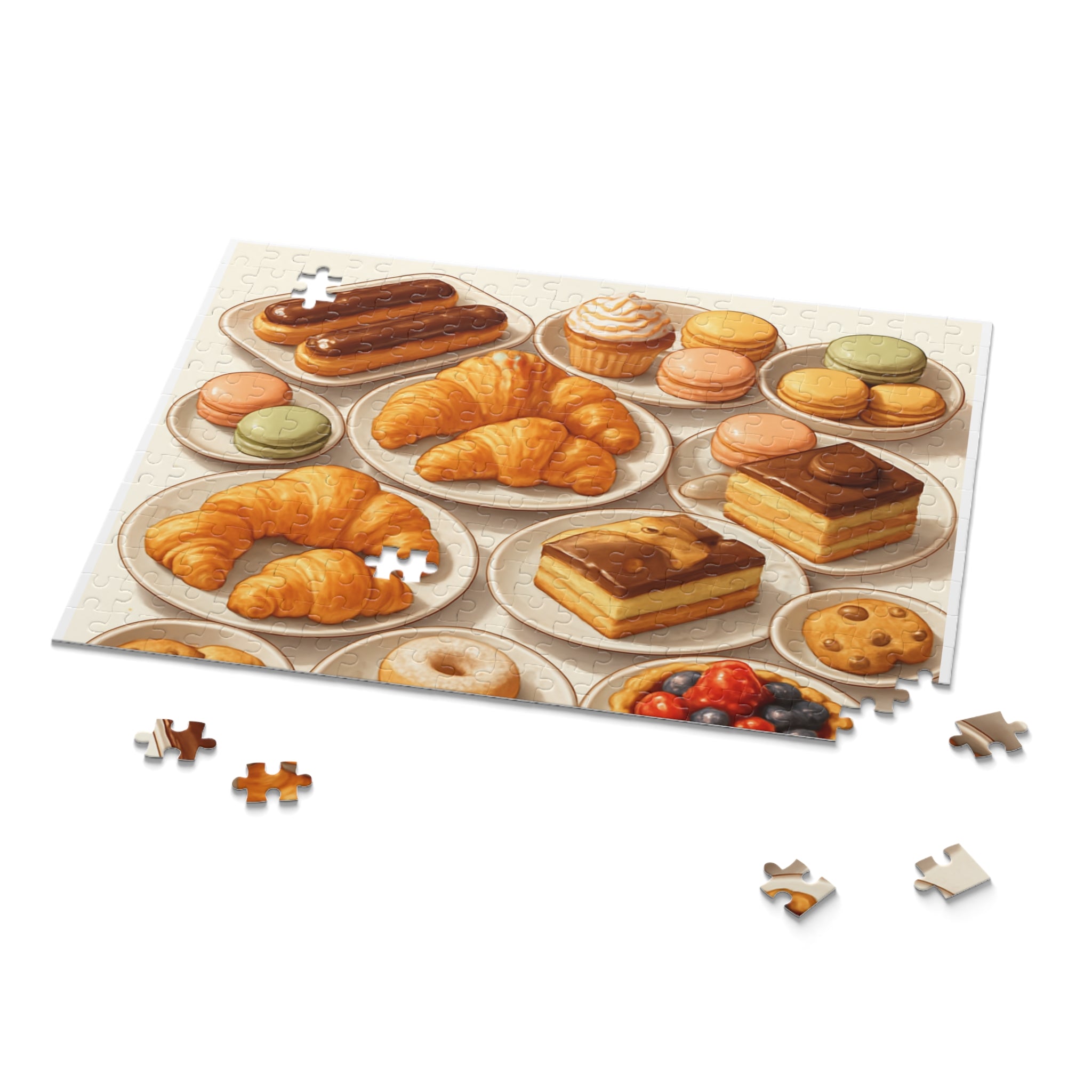 Bakery Pastries Puzzle — Croissants, Macarons & Desserts Jigsaw