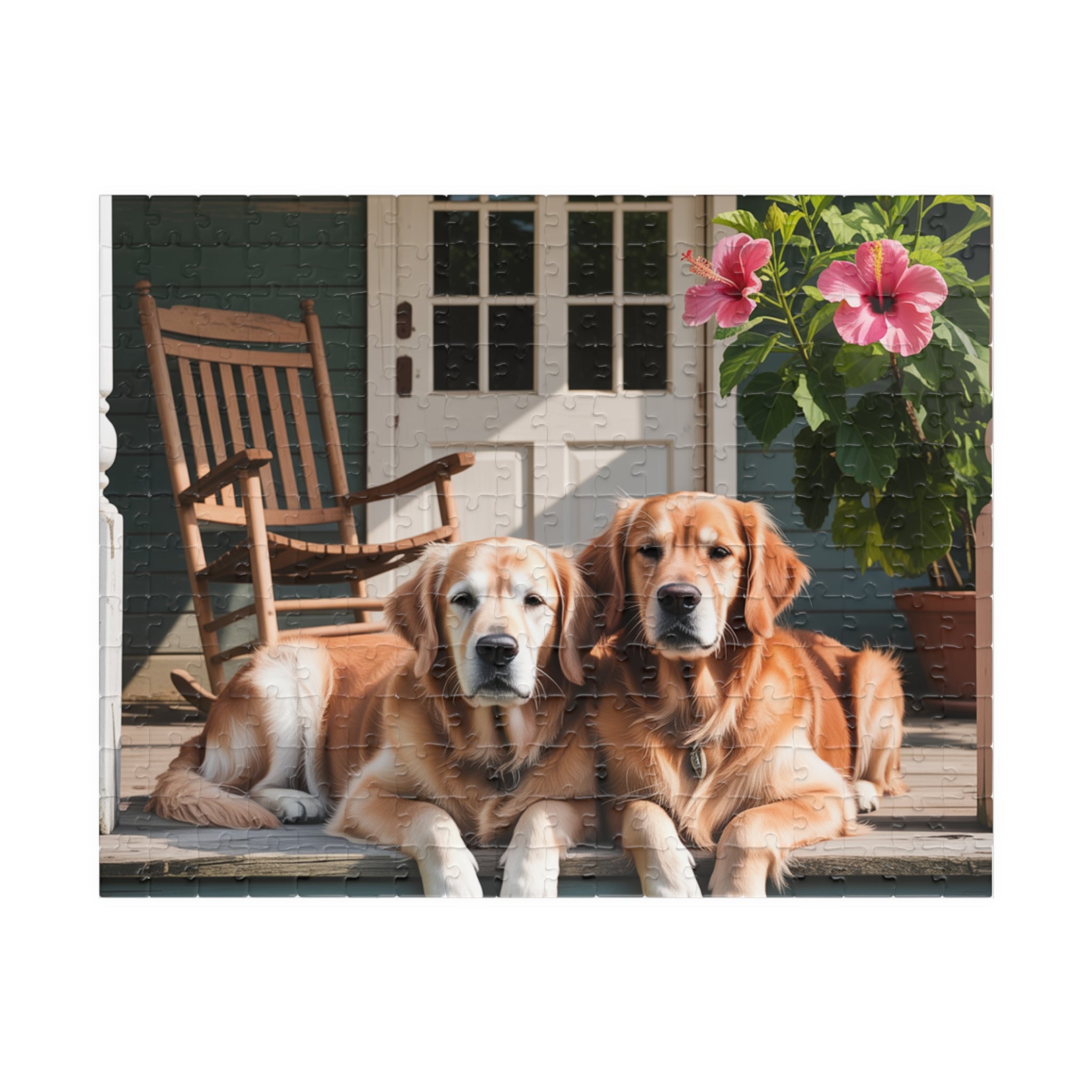 Porch Dogs Puzzle, Family Game Night Activity, Pet Lover Gift, Home Decor, Relaxing Hobby, 110-1014 Piece Options