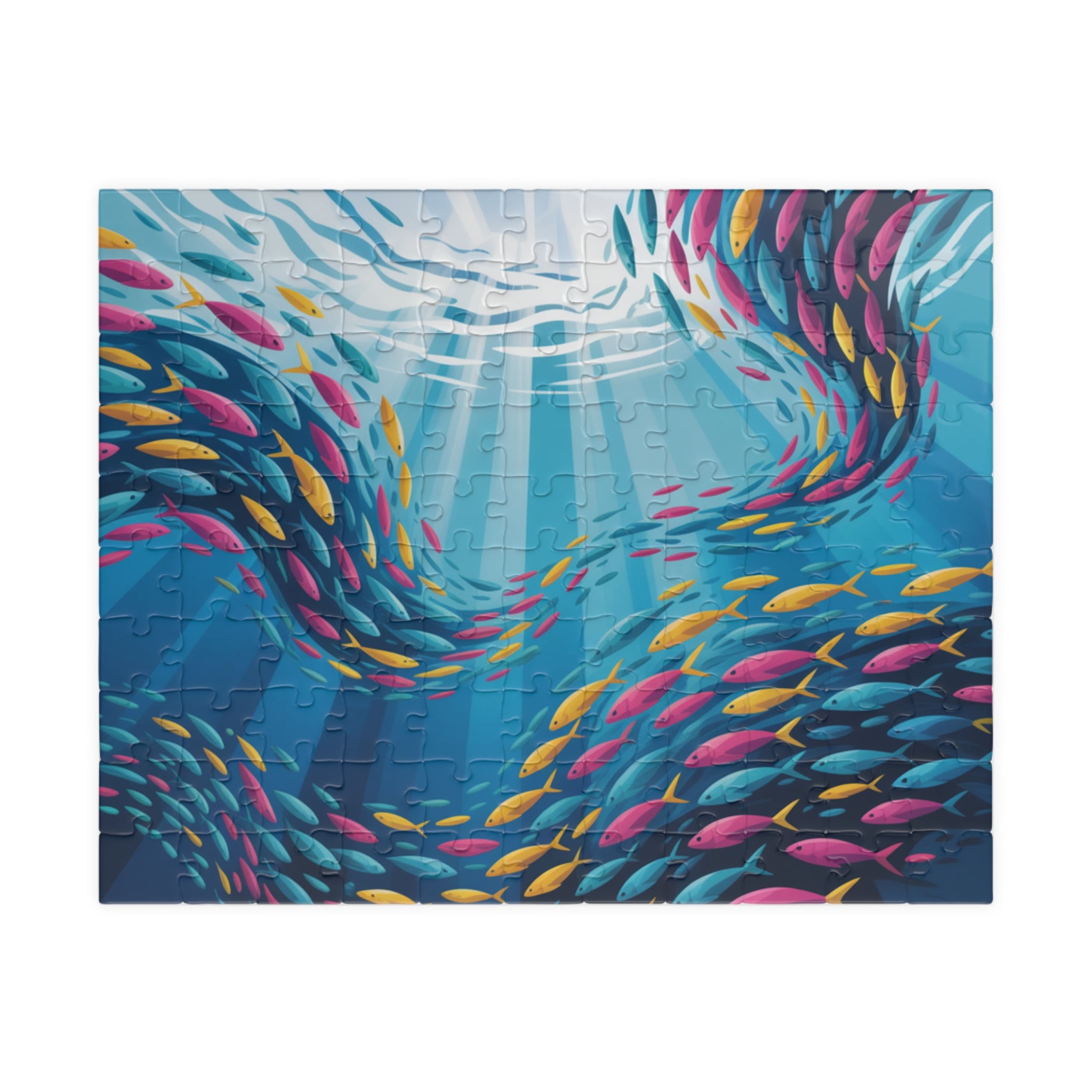 Colorful Fish Swimming Puzzle - Perfect for Relaxation, Family Fun, Educational Activity, Gift for All Ages, Decor