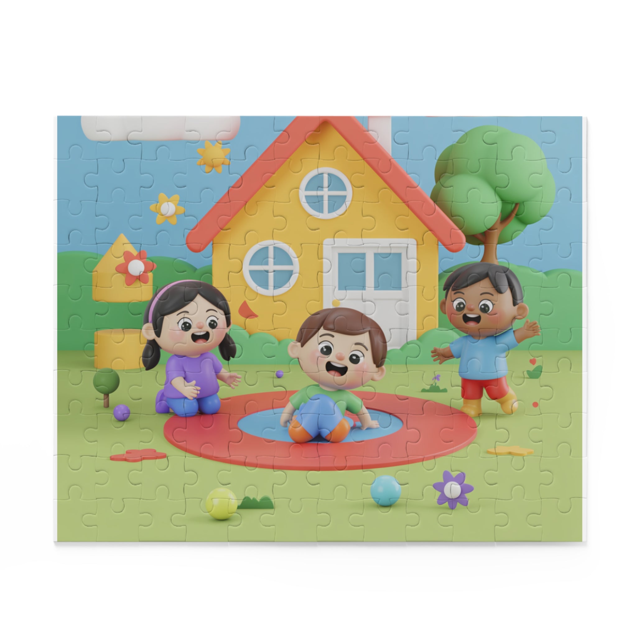 Kids' Fun Puzzle, Colorful Family Scene, Children’s Puzzle, Playtime Gift, Kids' Educational Toy