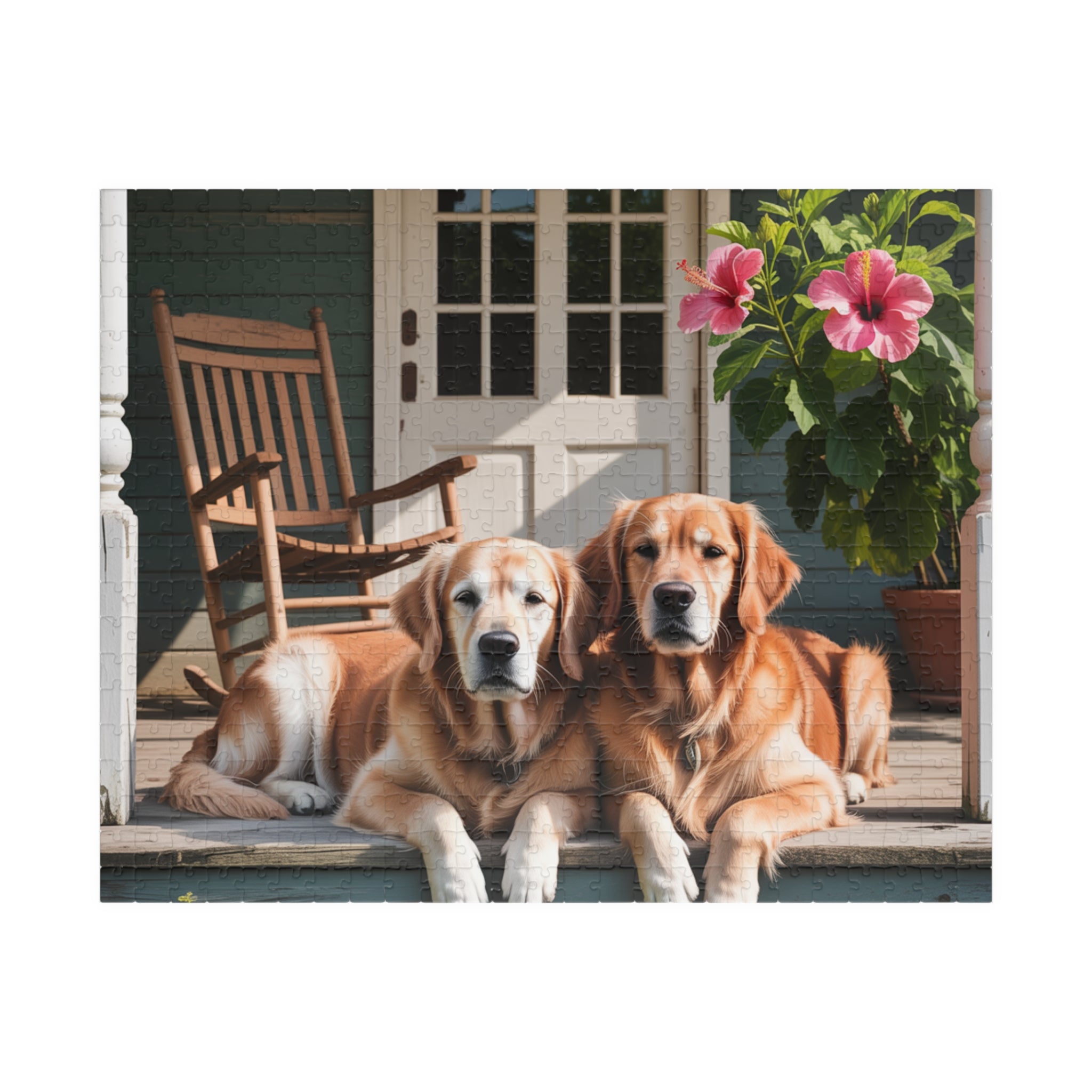 Porch Dogs Puzzle, Family Game Night Activity, Pet Lover Gift, Home Decor, Relaxing Hobby, 110-1014 Piece Options