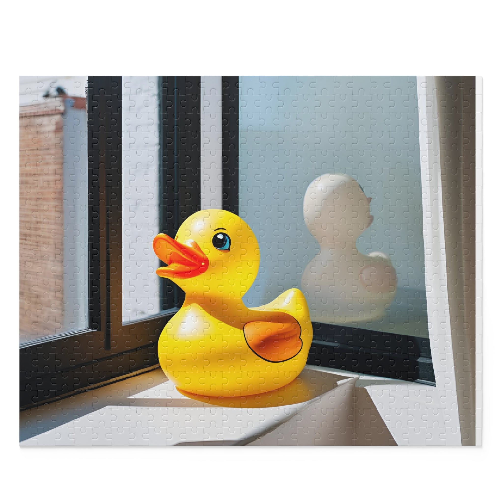 Rubber Duck Window Scene Jigsaw Puzzle — 120/252/500-Piece Fun Gift