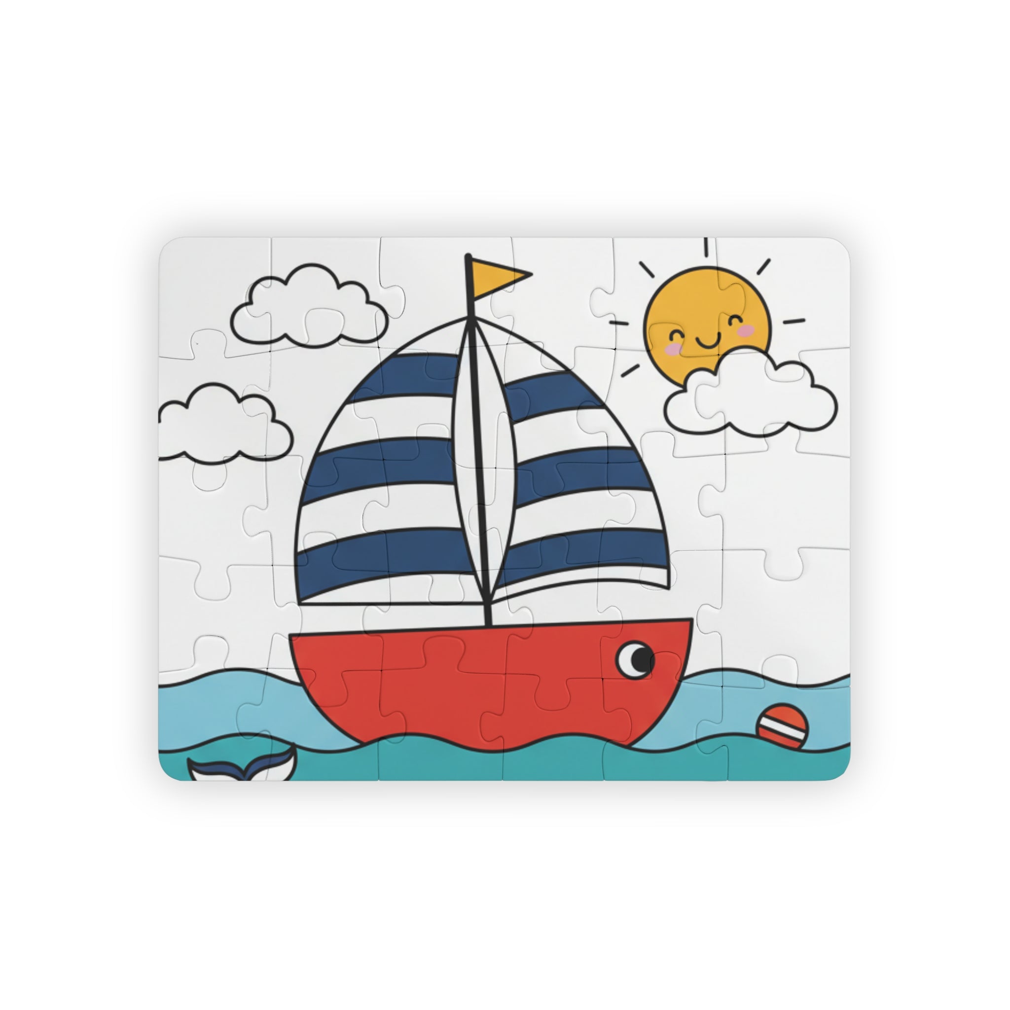 Cute Sailboat Nautical Toddler Jigsaw Kids 30-Piece Puzzle