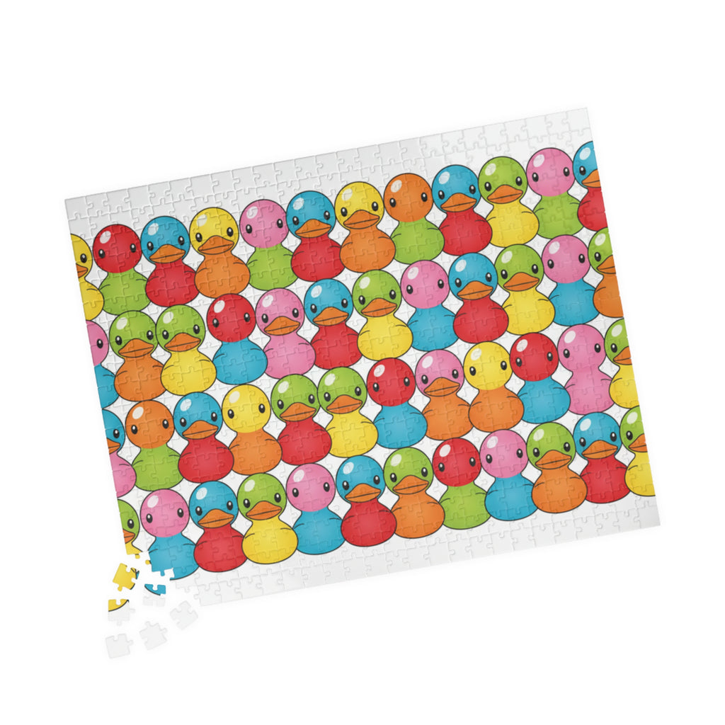 Colorful Cute Rubber Duck Pattern Jigsaw Puzzle —