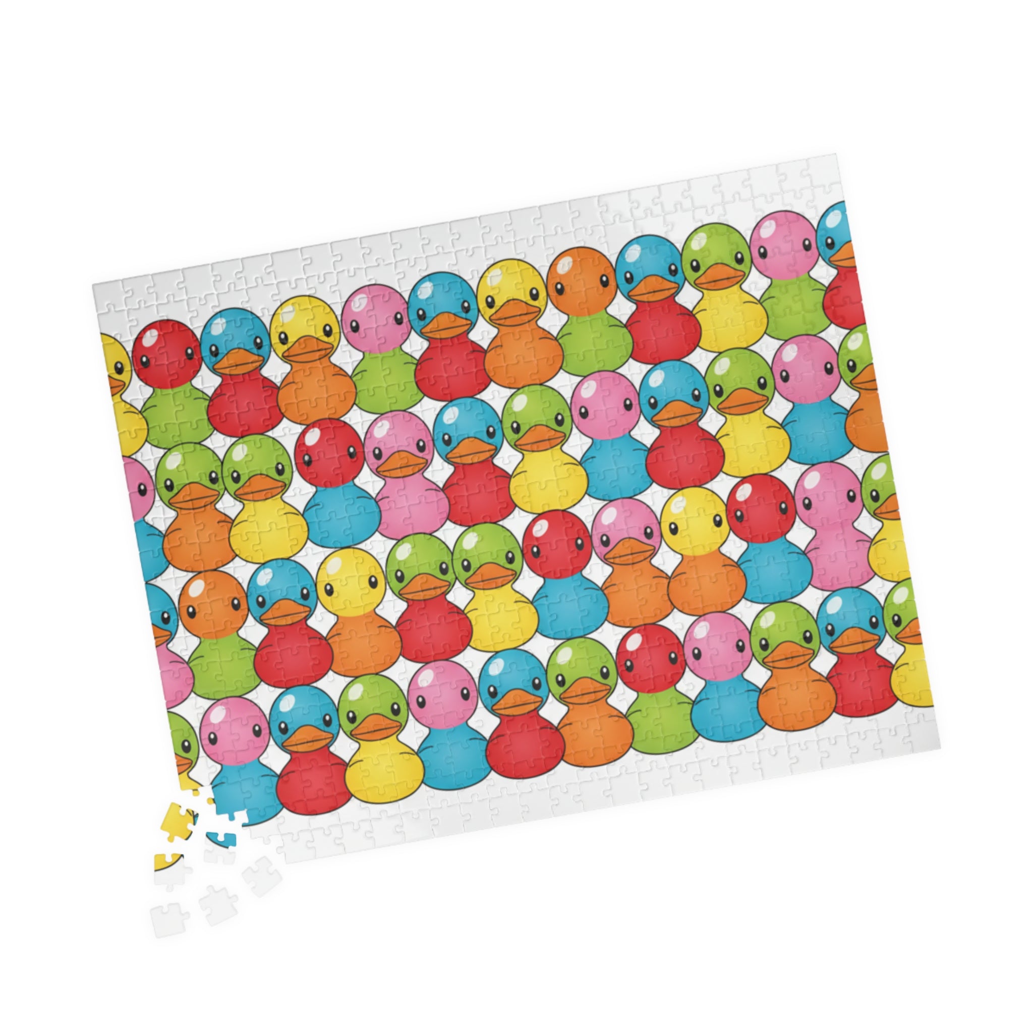 Colorful Cute Rubber Duck Pattern Jigsaw Puzzle —