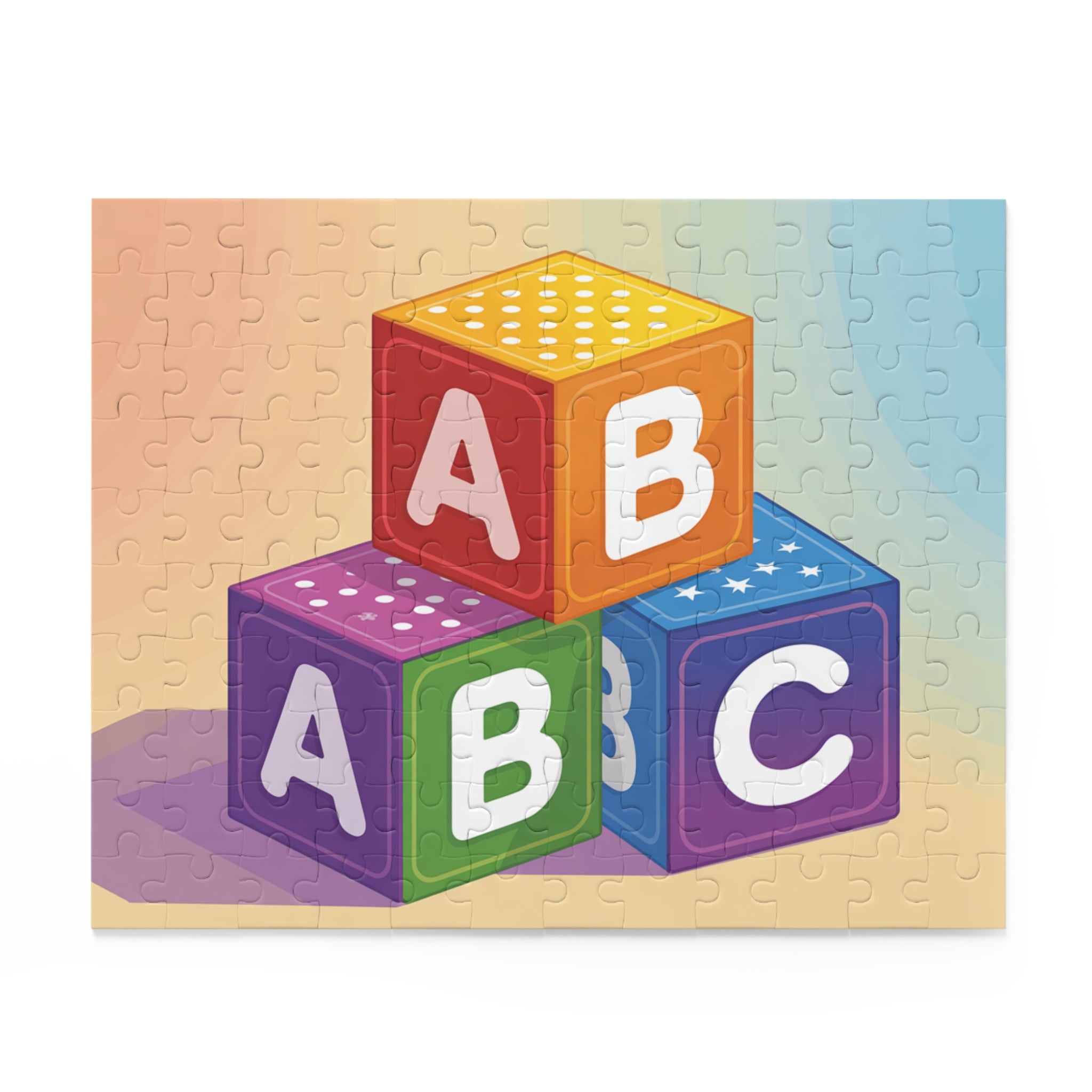 Colorful ABC Blocks Puzzle for Kids, Educational Game, Family Fun Activity, Birthday Gift, Toddler Learning Toy