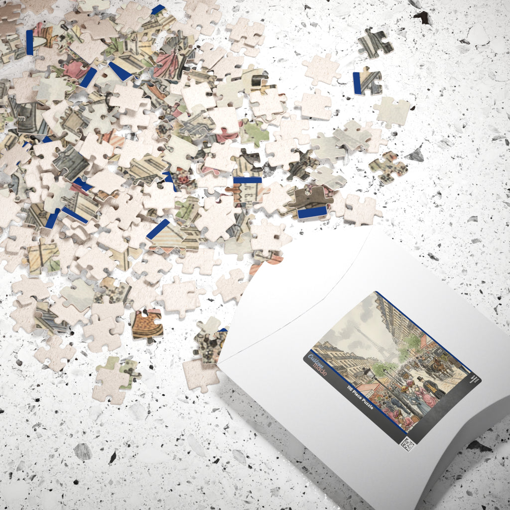 Parisian Street Scene Jigsaw Puzzle — Vintage Cityscape Puzzle (110–1014 pcs)