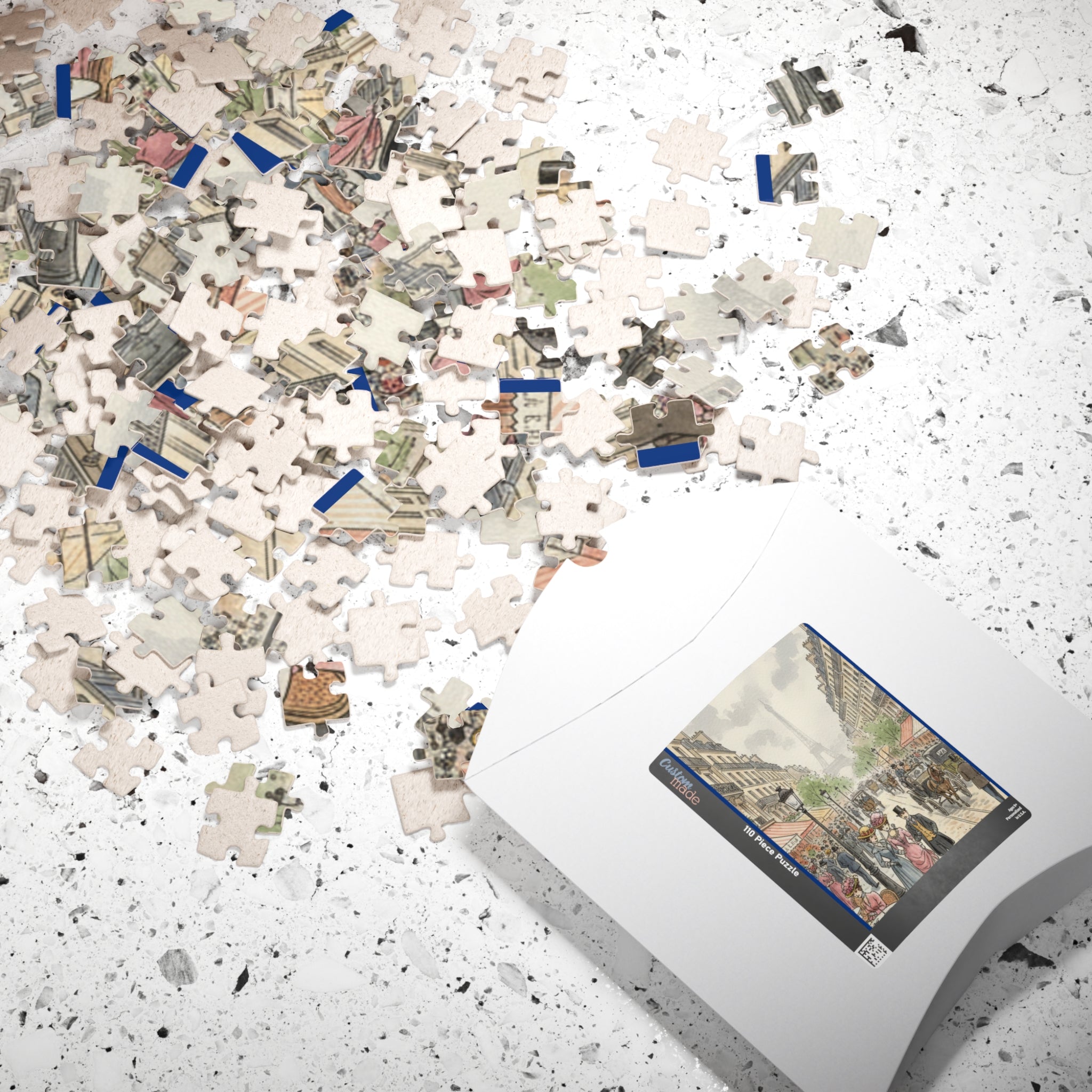 Parisian Street Scene Jigsaw Puzzle — Vintage Cityscape Puzzle (110–1014 pcs)
