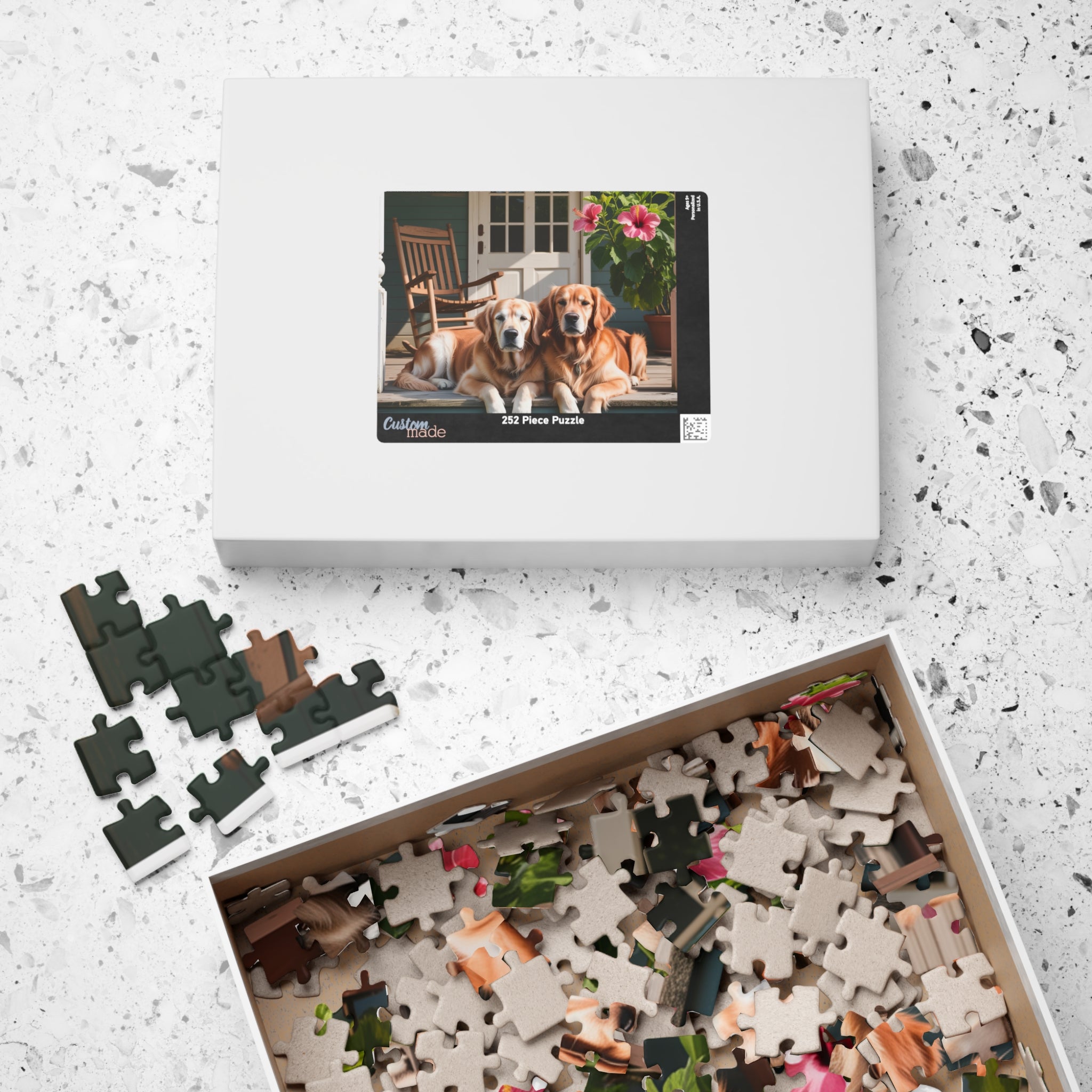 Porch Dogs Puzzle, Family Game Night Activity, Pet Lover Gift, Home Decor, Relaxing Hobby, 110-1014 Piece Options