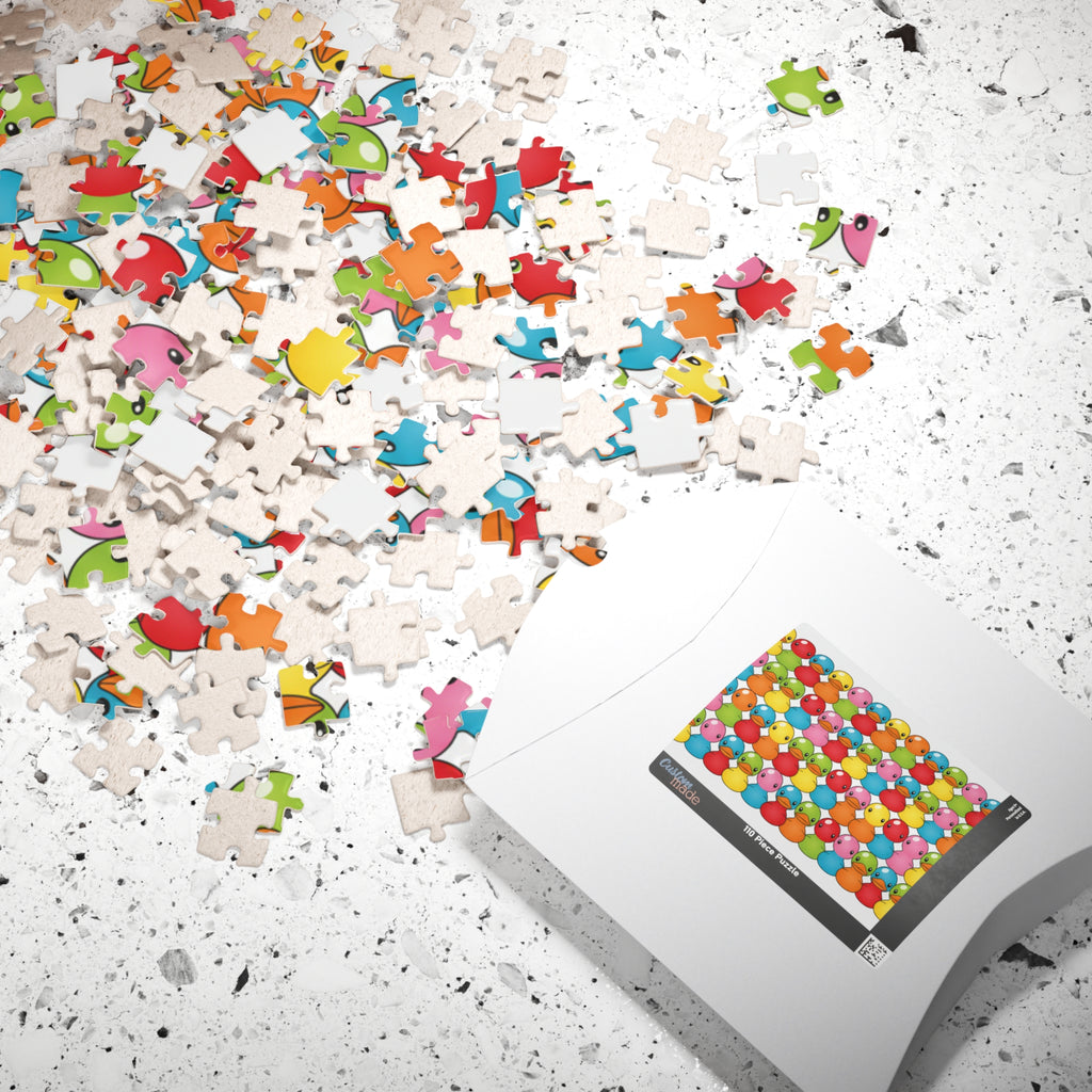Colorful Cute Rubber Duck Pattern Jigsaw Puzzle —