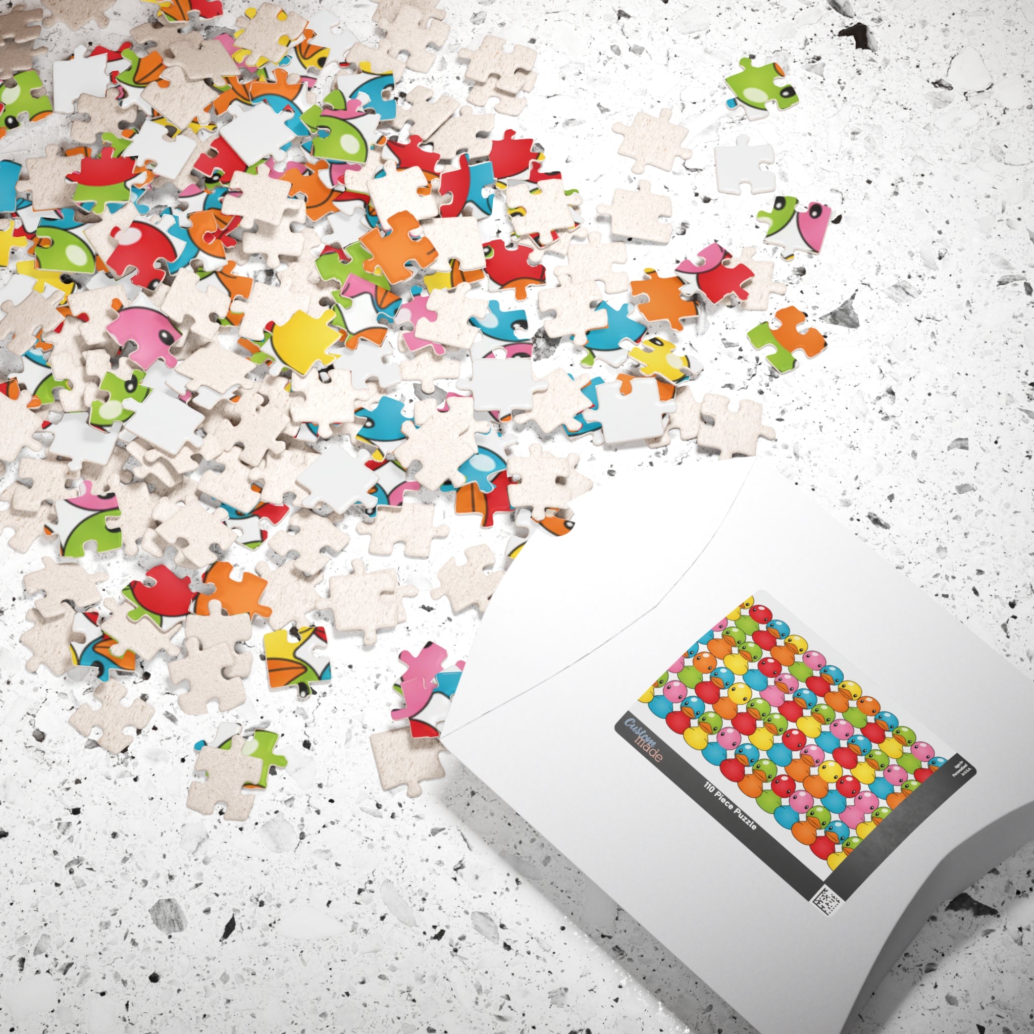 Colorful Cute Rubber Duck Pattern Jigsaw Puzzle —