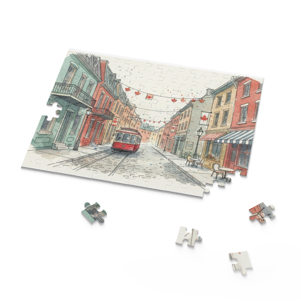 Vintage Streetcar Cityscape Puzzle —