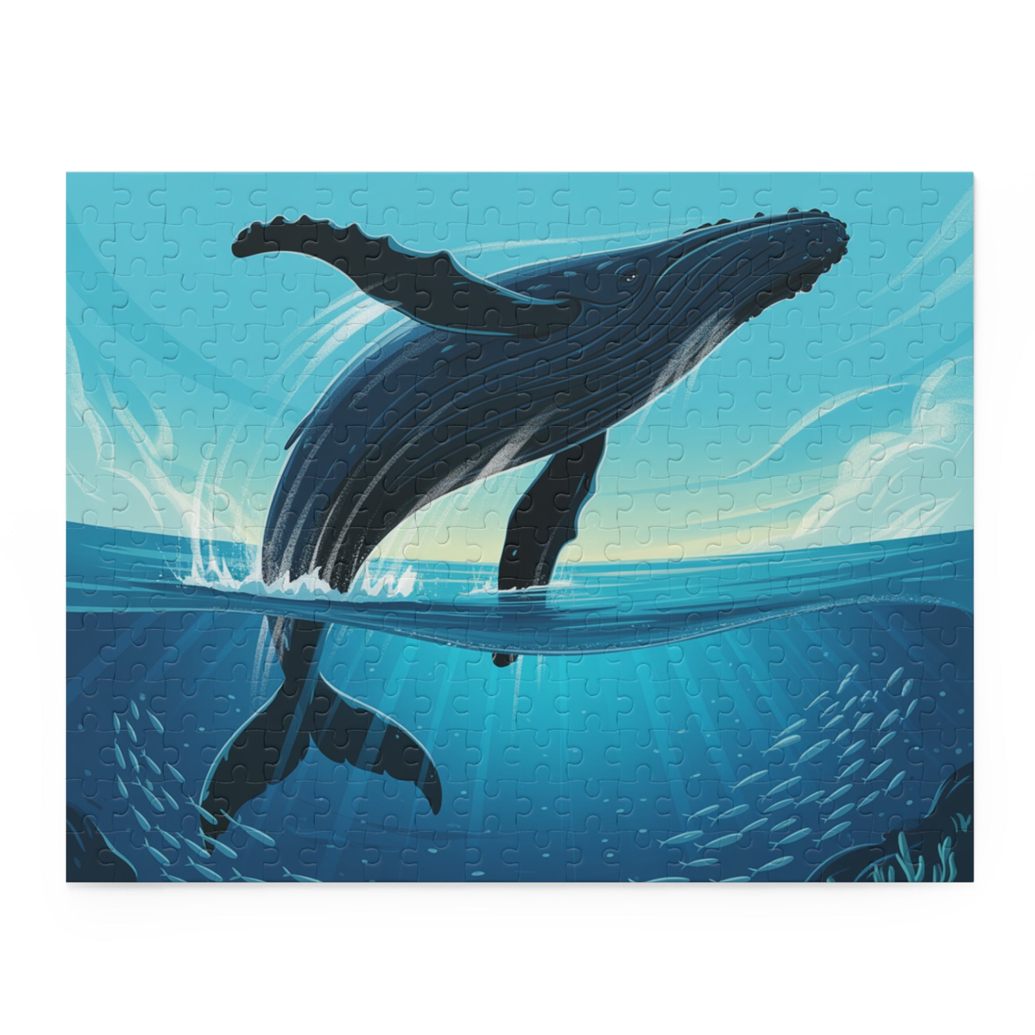 Whale Puzzle Adventure | 120, 252, 500-Piece Jigsaw Puzzles, Ocean Lovers Gift, Stress Relief Activity, Family Fun, Unique Home Decor