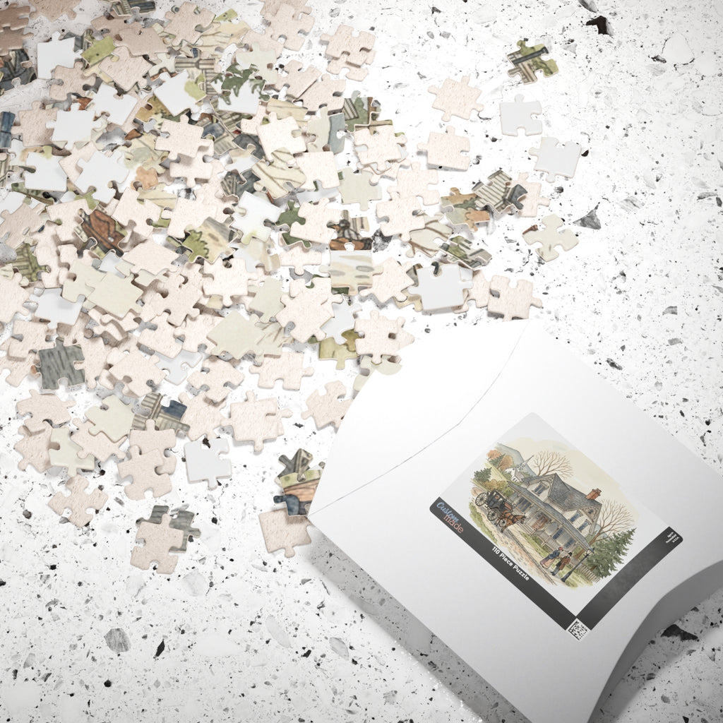 Vintage Cottage Scene Puzzle (110, 252, 520, 1014-piece)