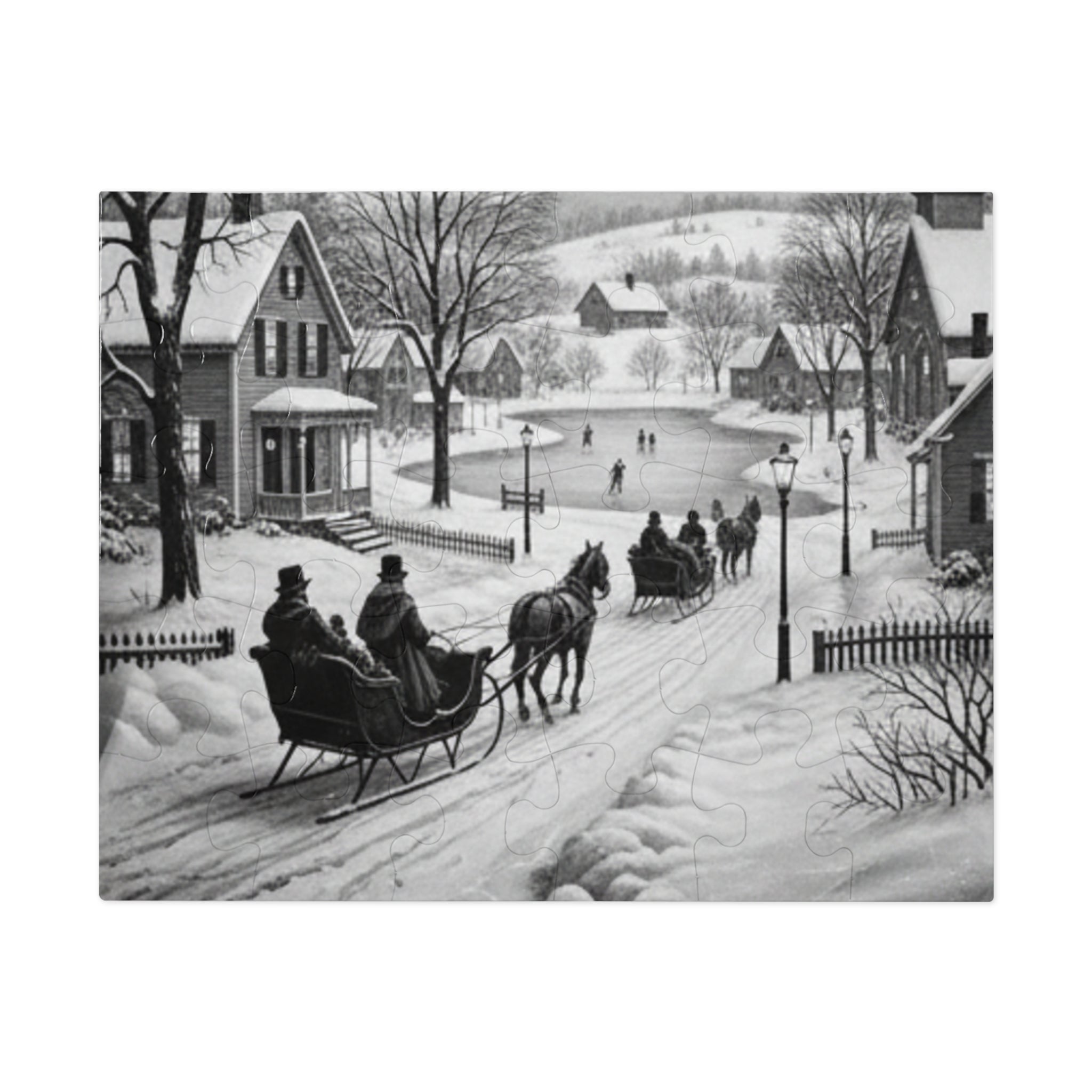 Winter Sleigh Ride Jigsaw Puzzle (with Tin)