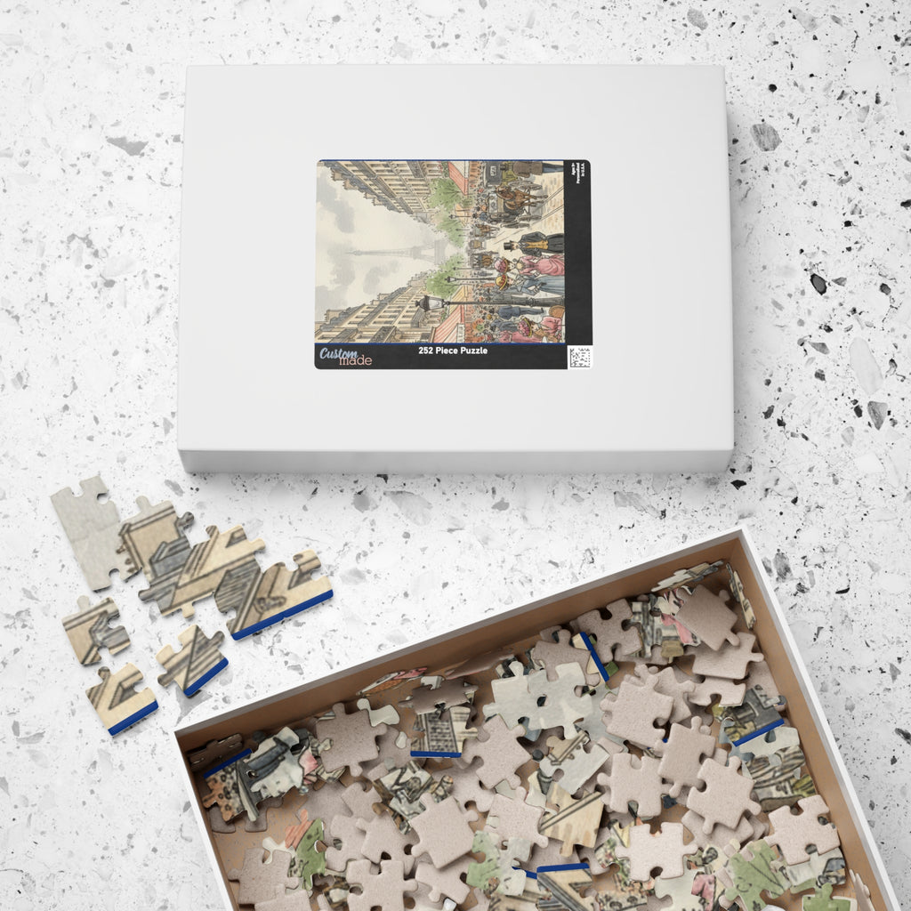 Parisian Street Scene Jigsaw Puzzle — Vintage Cityscape Puzzle (110–1014 pcs)
