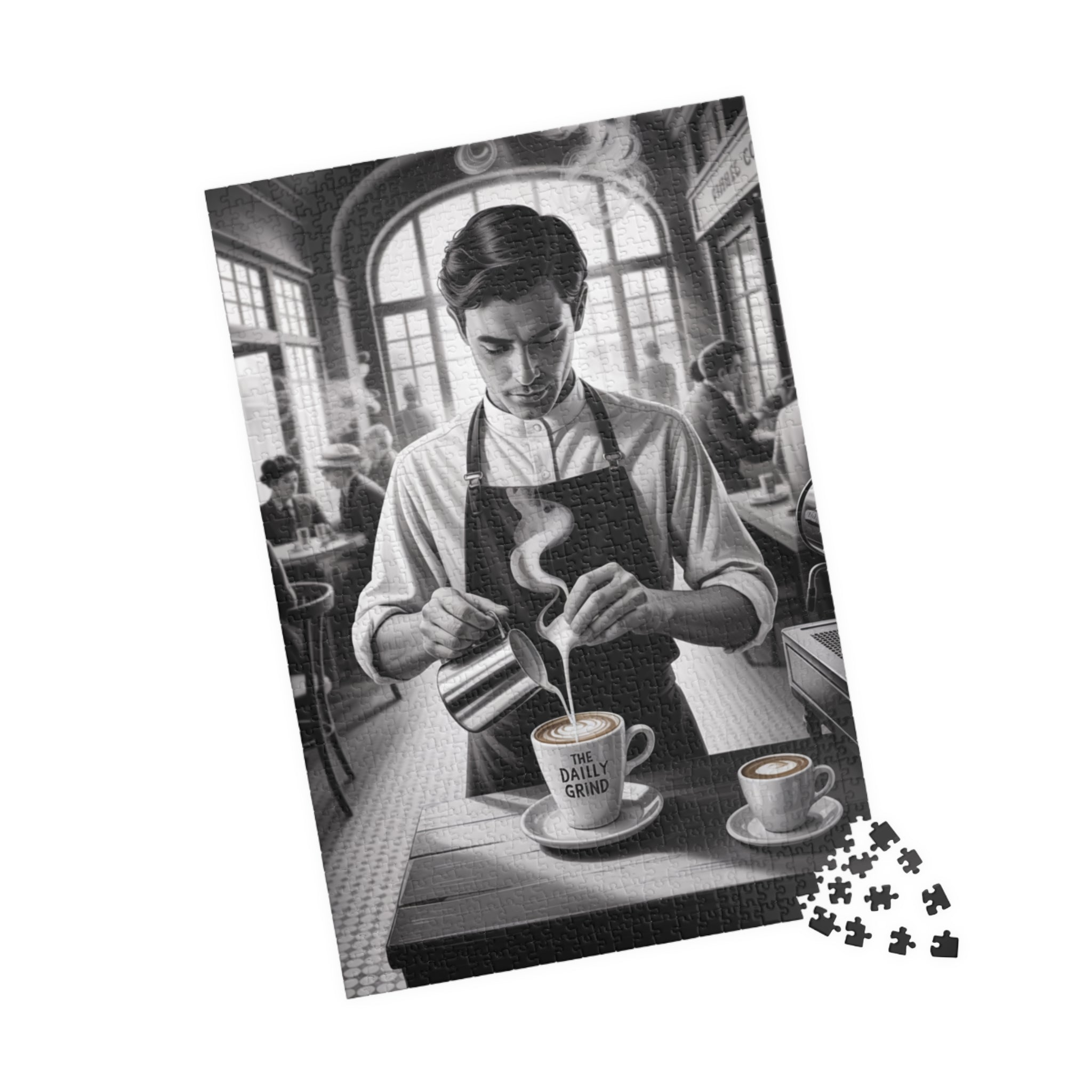 Coffee Shop Puzzle - Daily Grind Atmosphere, Perfect Gift for Coffee Lovers, Family Fun Activity, Home Decor, Cozy Vibes, Puzzle Enthusiasts