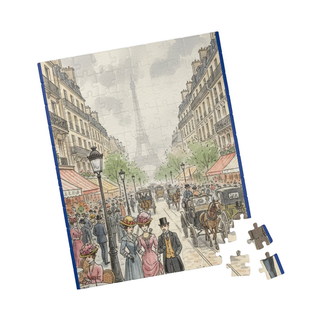 Parisian Street Scene Jigsaw Puzzle — Vintage Cityscape Puzzle (110–1014 pcs)