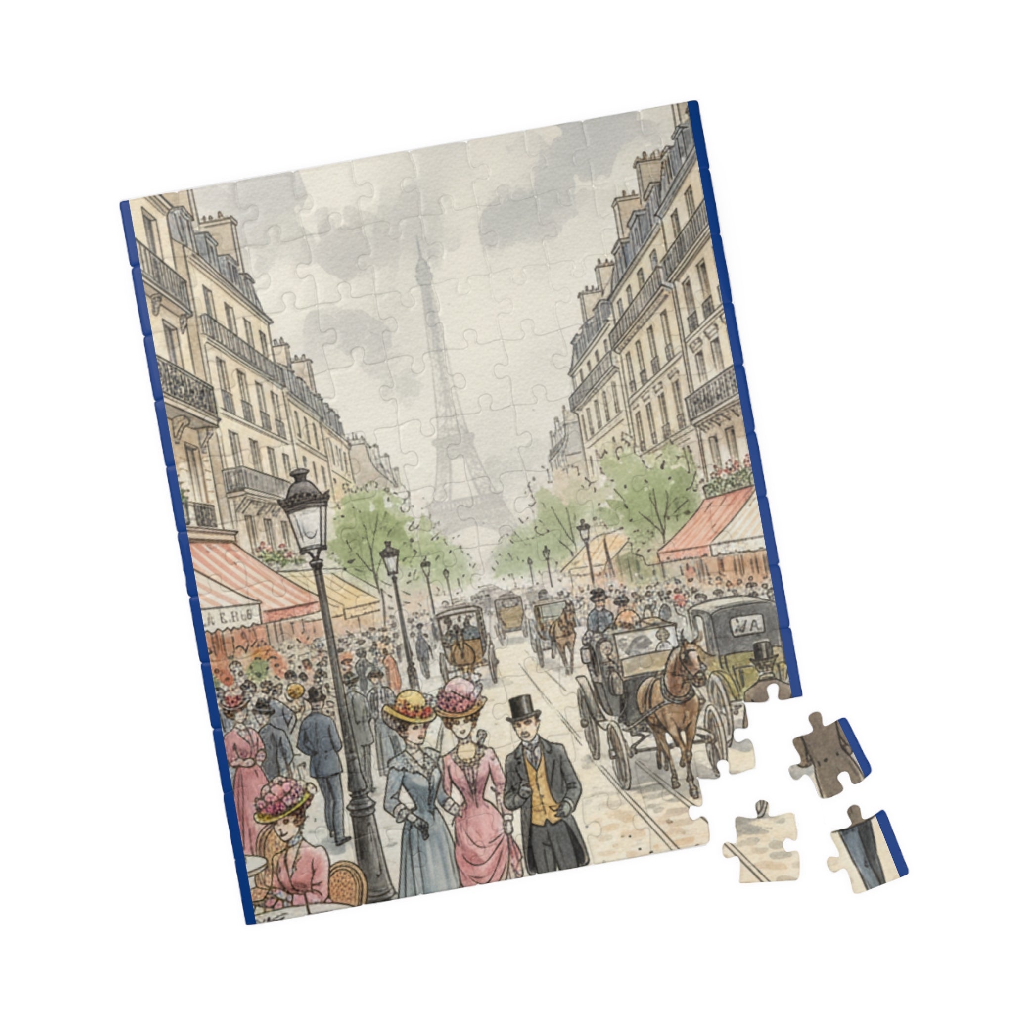 Parisian Street Scene Jigsaw Puzzle — Vintage Cityscape Puzzle (110–1014 pcs)