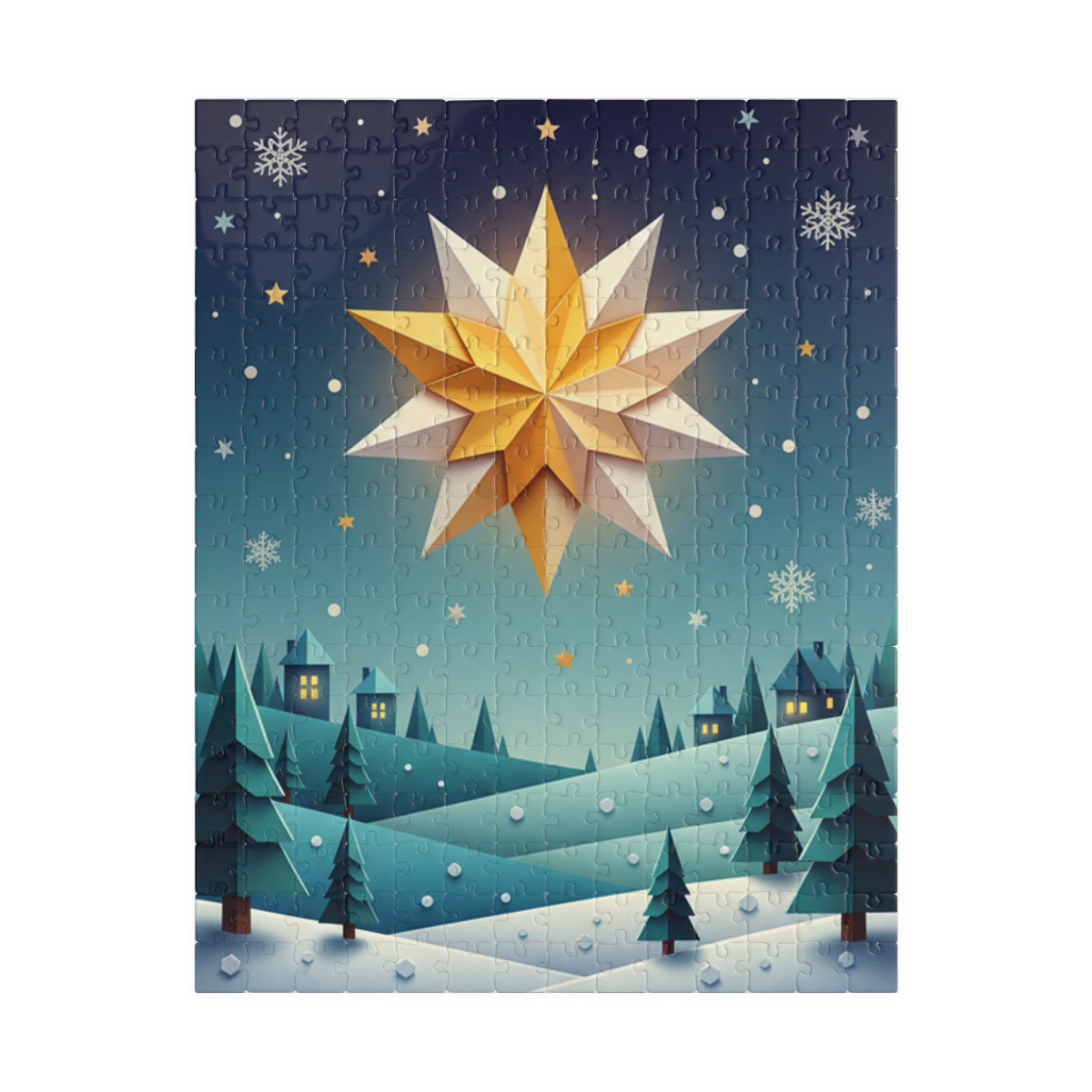 Starry Winter Night Puzzle — Scenic Christmas Jigsaw (110–1014 pcs)