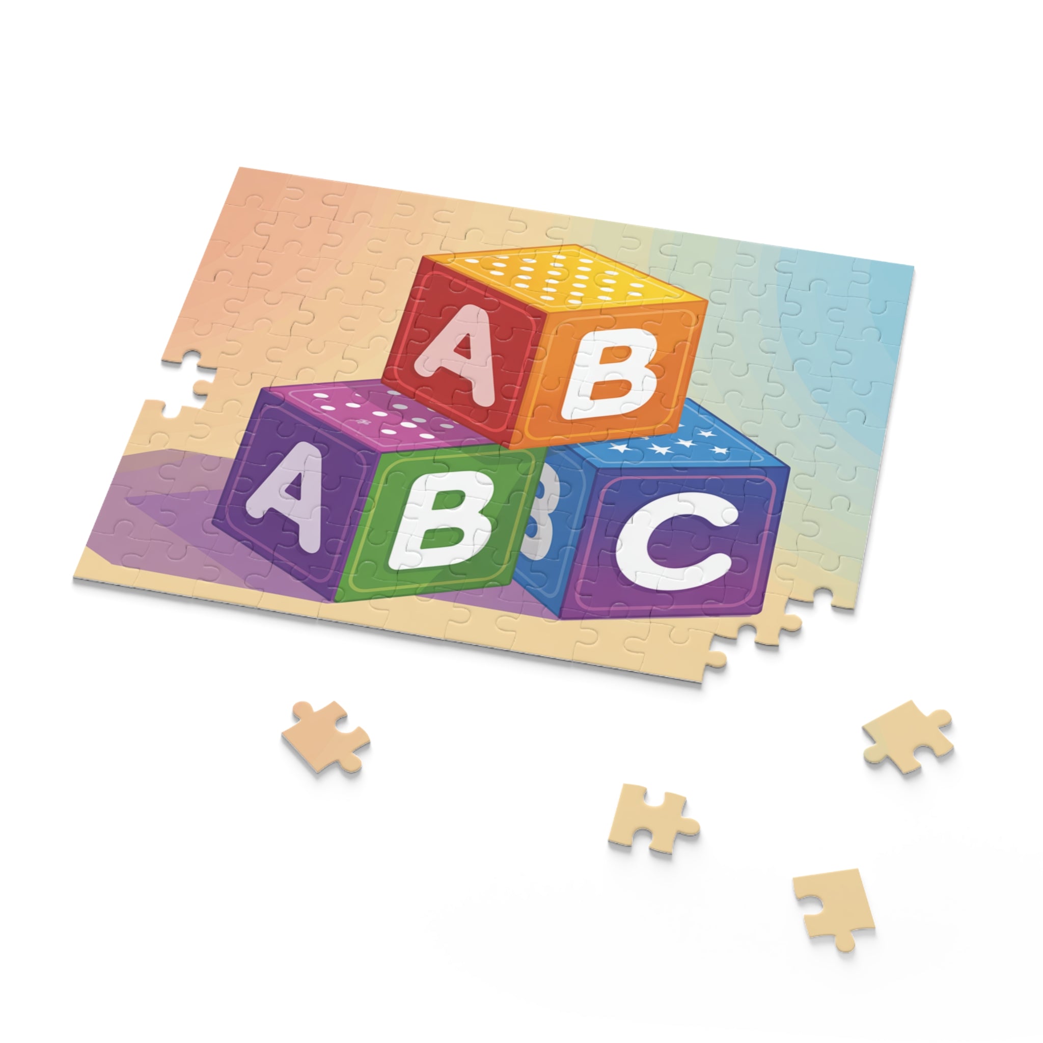 Colorful ABC Blocks Puzzle for Kids, Educational Game, Family Fun Activity, Birthday Gift, Toddler Learning Toy