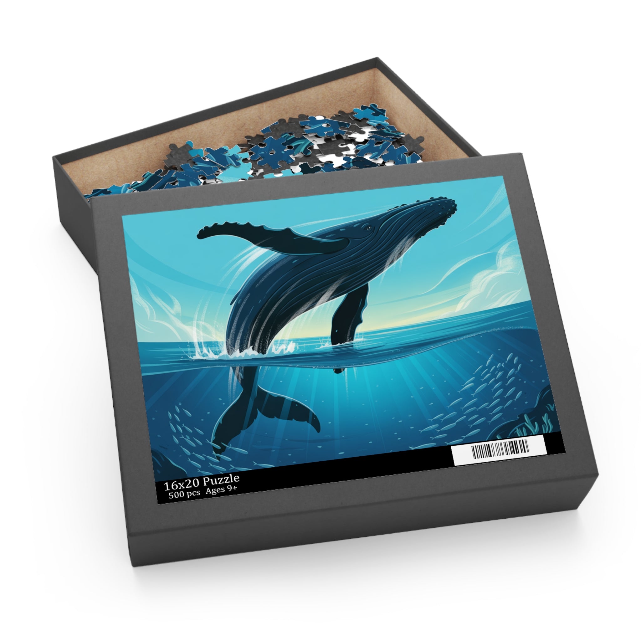 Whale Puzzle Adventure | 120, 252, 500-Piece Jigsaw Puzzles, Ocean Lovers Gift, Stress Relief Activity, Family Fun, Unique Home Decor